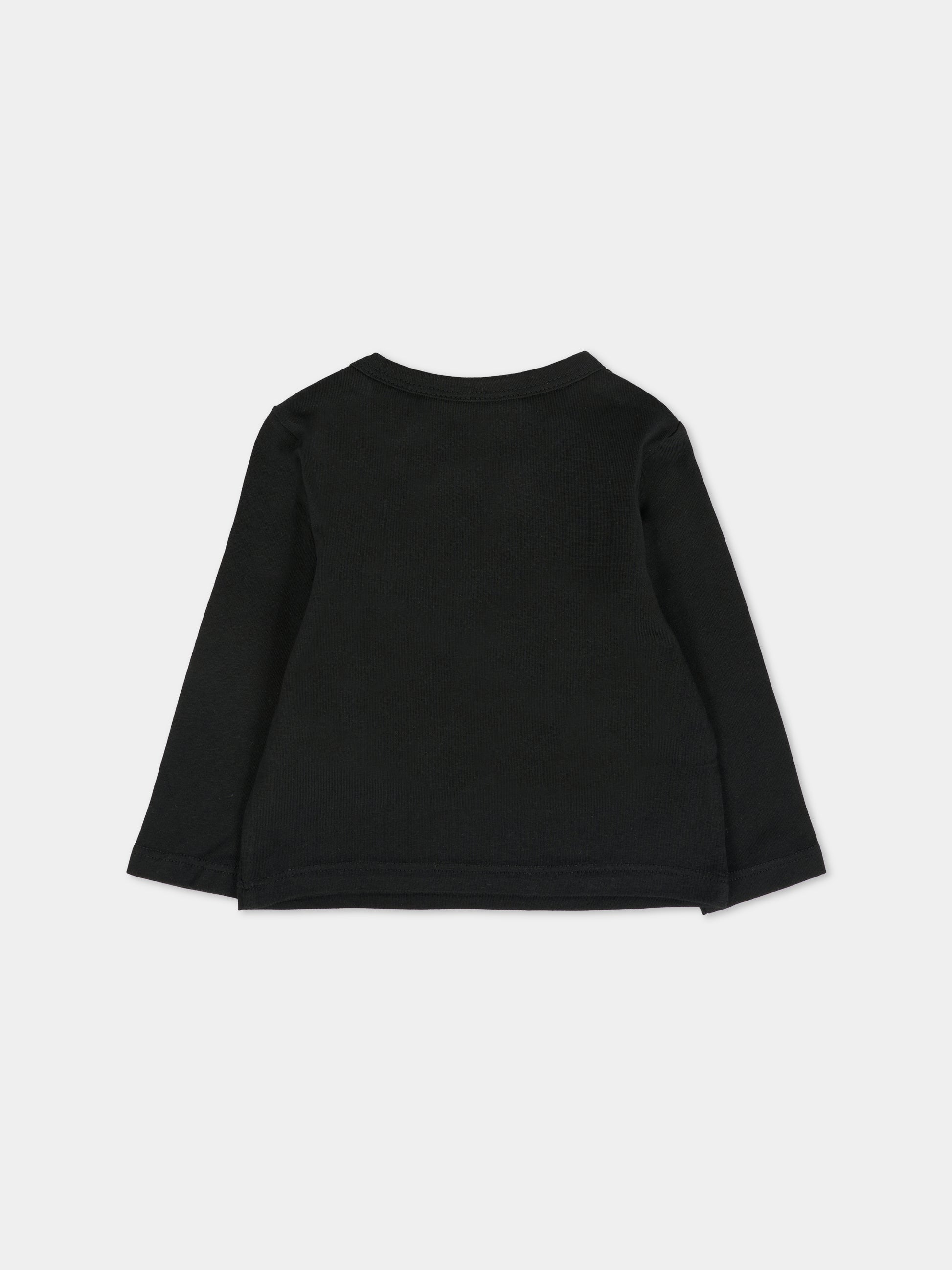 T-shirt nera per neonata con Choupette e Karl Lagerfeld,Karl Lagerfeld Kids,Z30962 09B