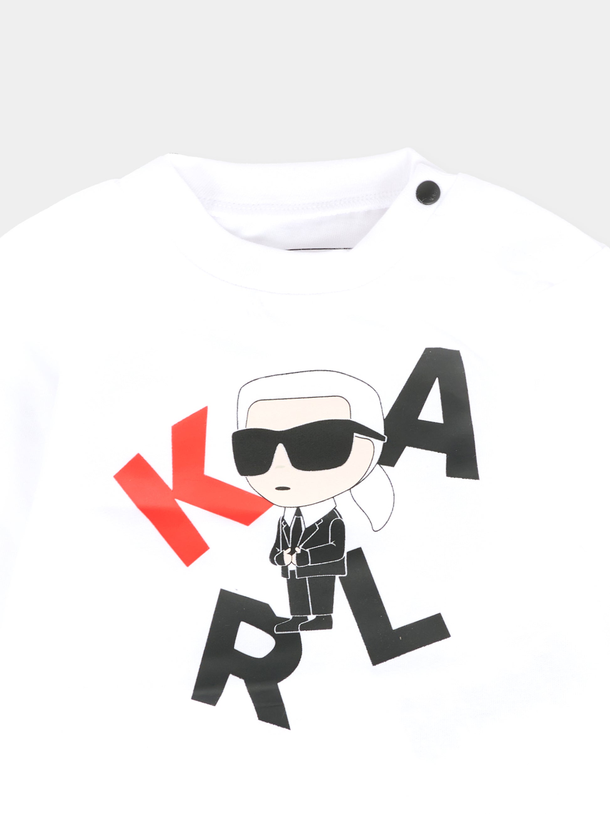 T-shirt bianca per neonato con Karl Lagerfeld,Karl Lagerfeld Kids,Z30969 10P