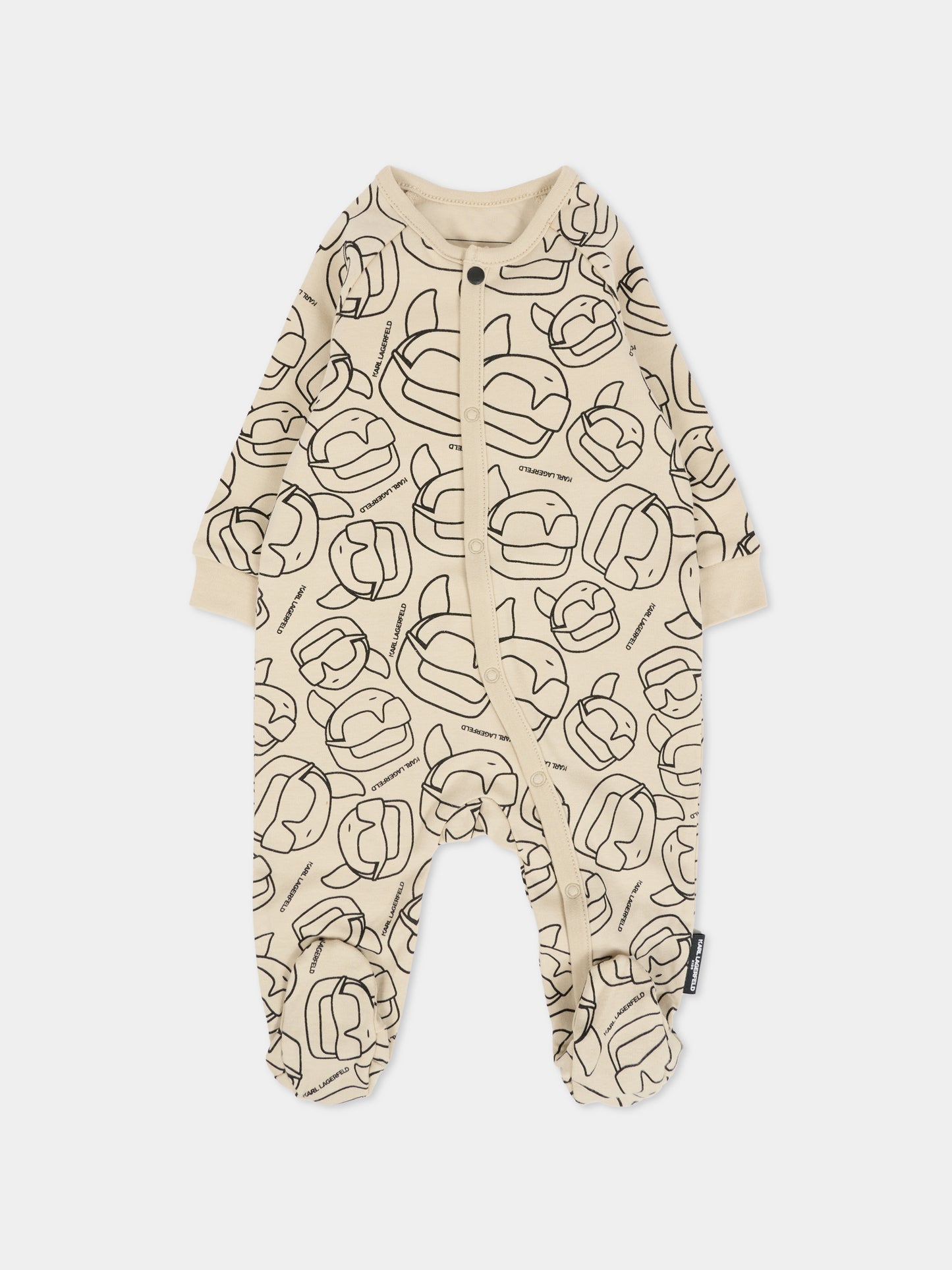Set tutina beige per neonato con Karl Lagerfeld e logo,Karl Lagerfeld Kids,Z30974 211
