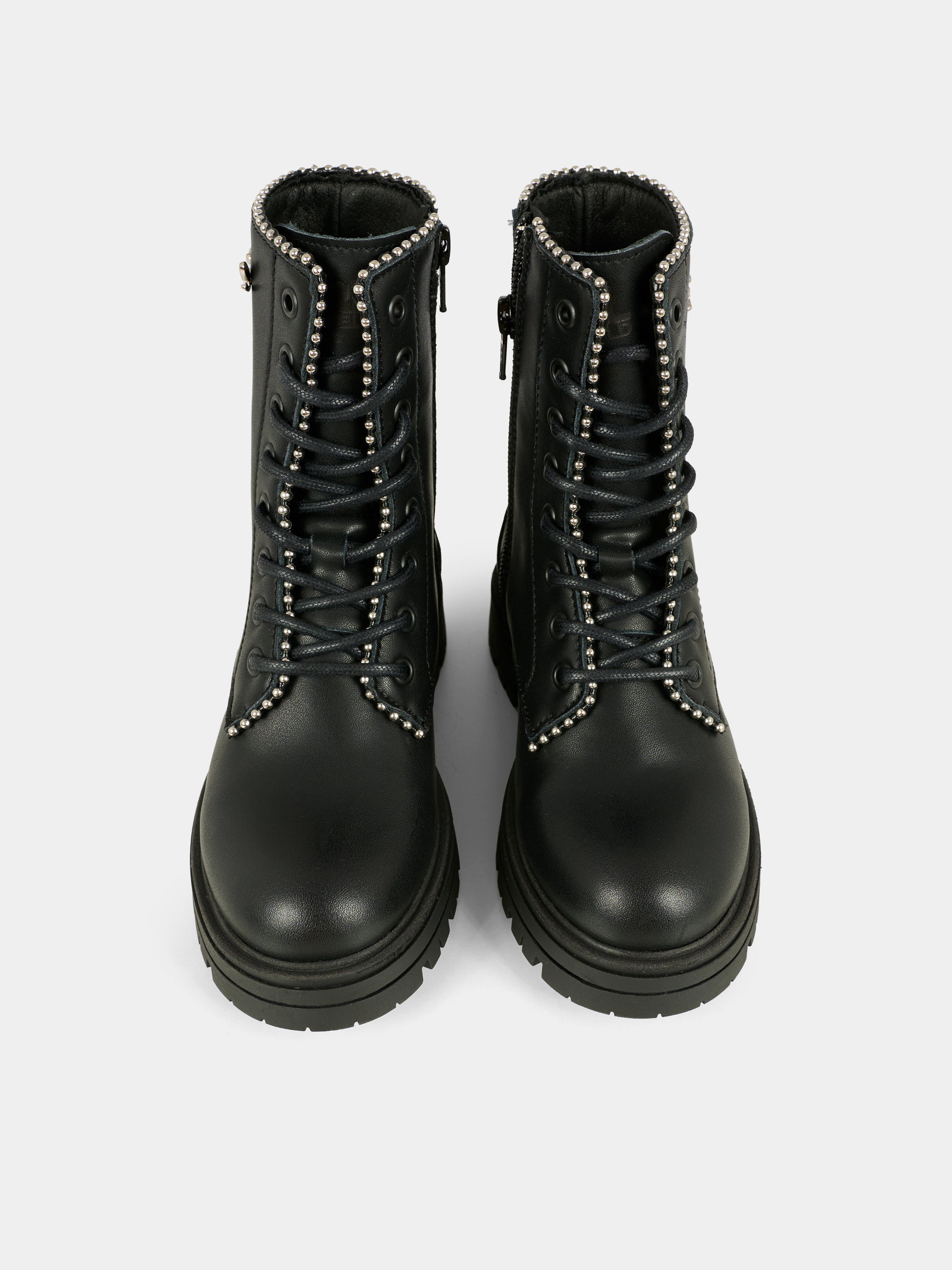 Anfibi neri per bambina con logo,Karl Lagerfeld Kids,Z30983 09B