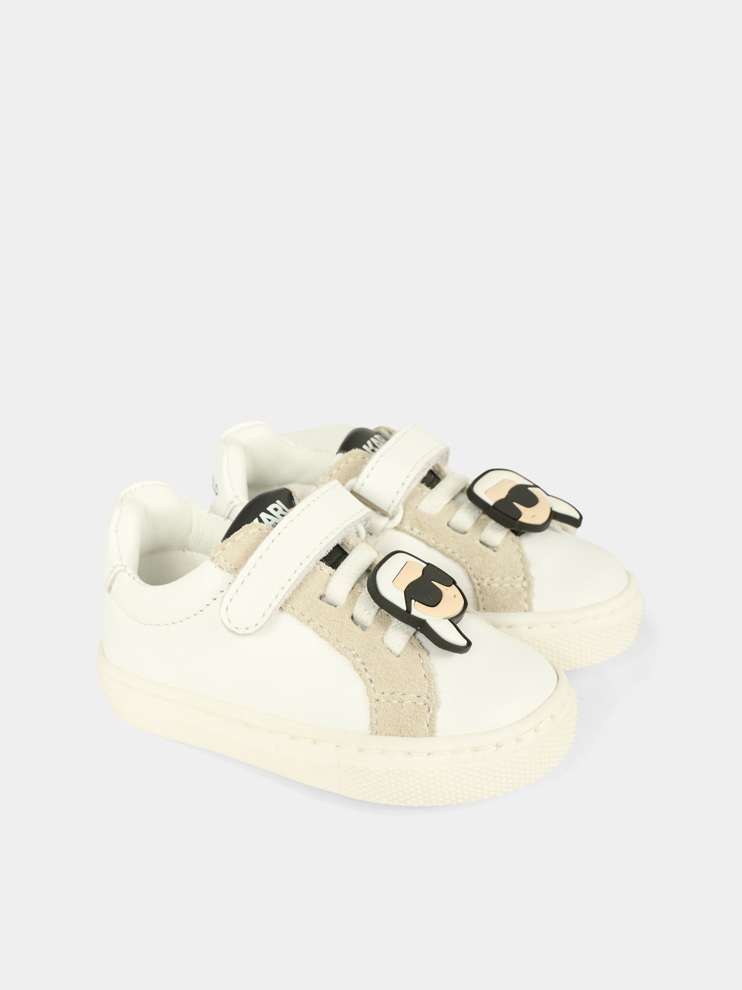 Sneakers bianche per neonati e bambini con Karl,Karl Lagerfeld Kids,Z30991 10P