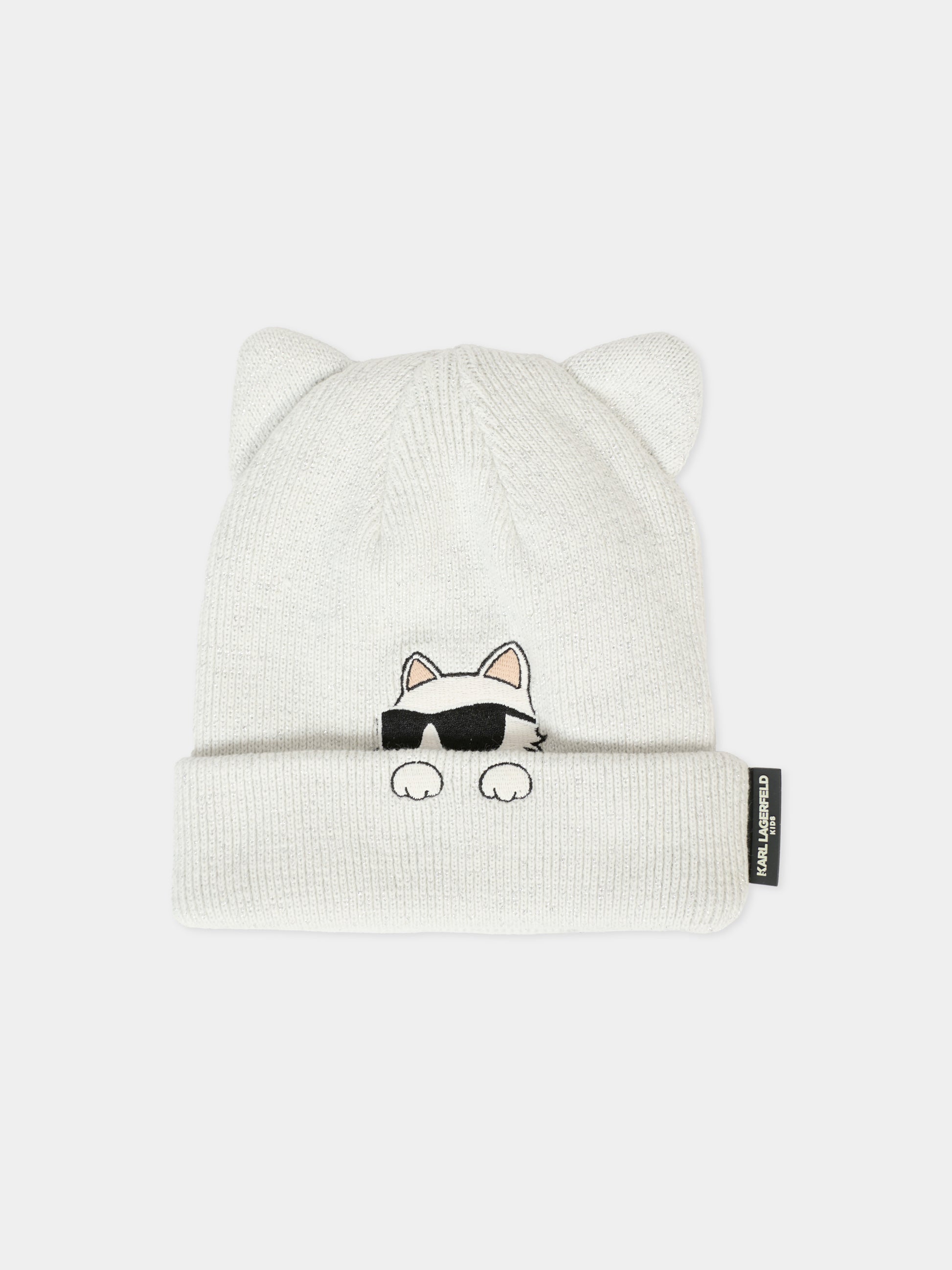 Cappello grigio per bambina con Choupette,Karl Lagerfeld Kids,Z31003 10P