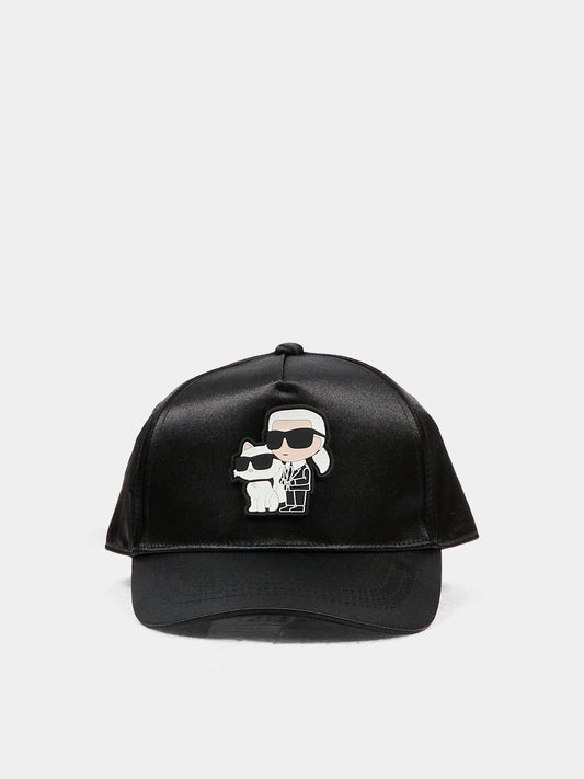 Cappello nero per bambina con Choupette e Karl Lagerfeld,Karl Lagerfeld Kids,Z31009 09B