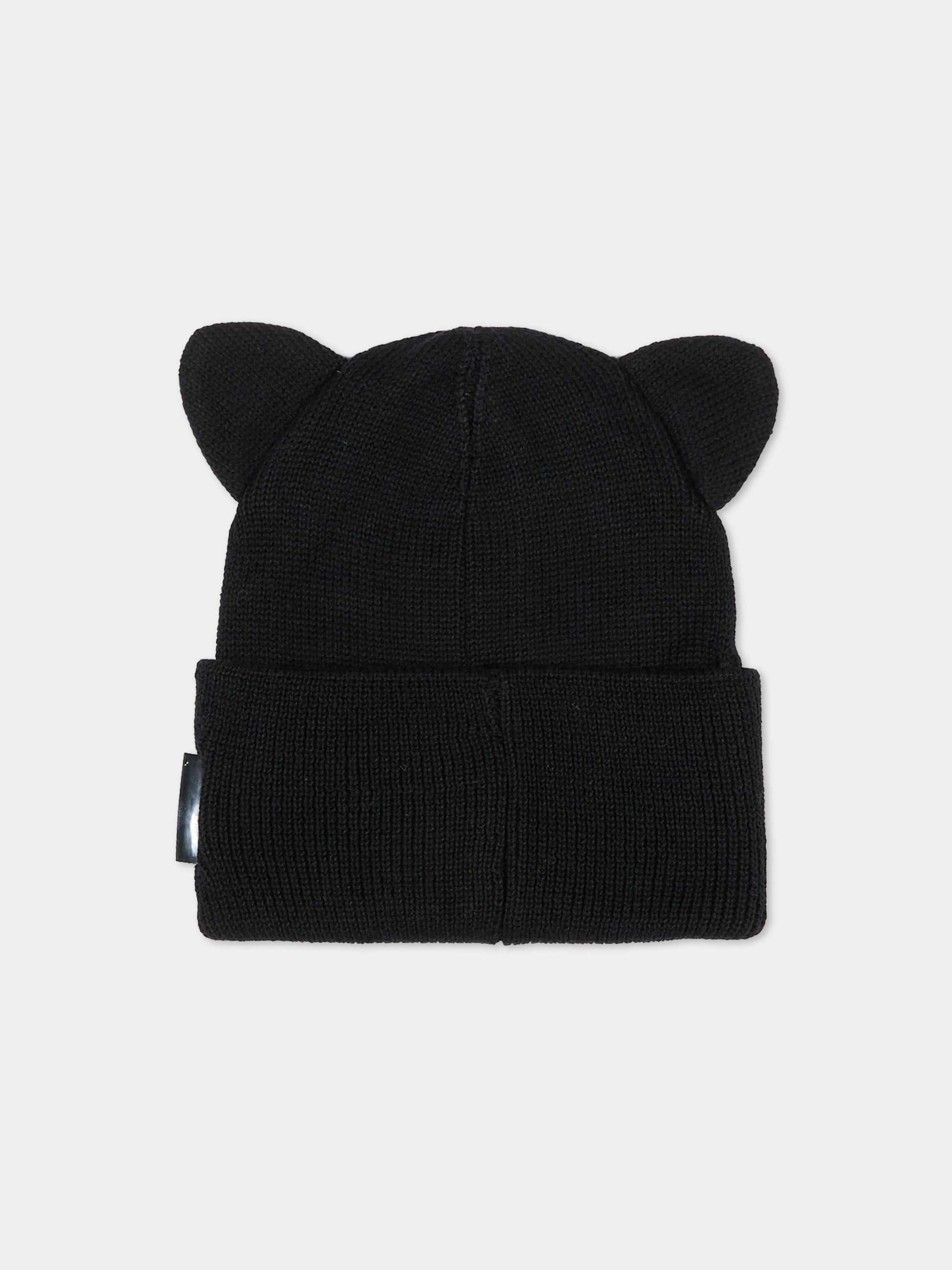 Berretto nero per bambina con Choupette e Karl Lagerfeld,Karl Lagerfeld Kids,Z31012 09B