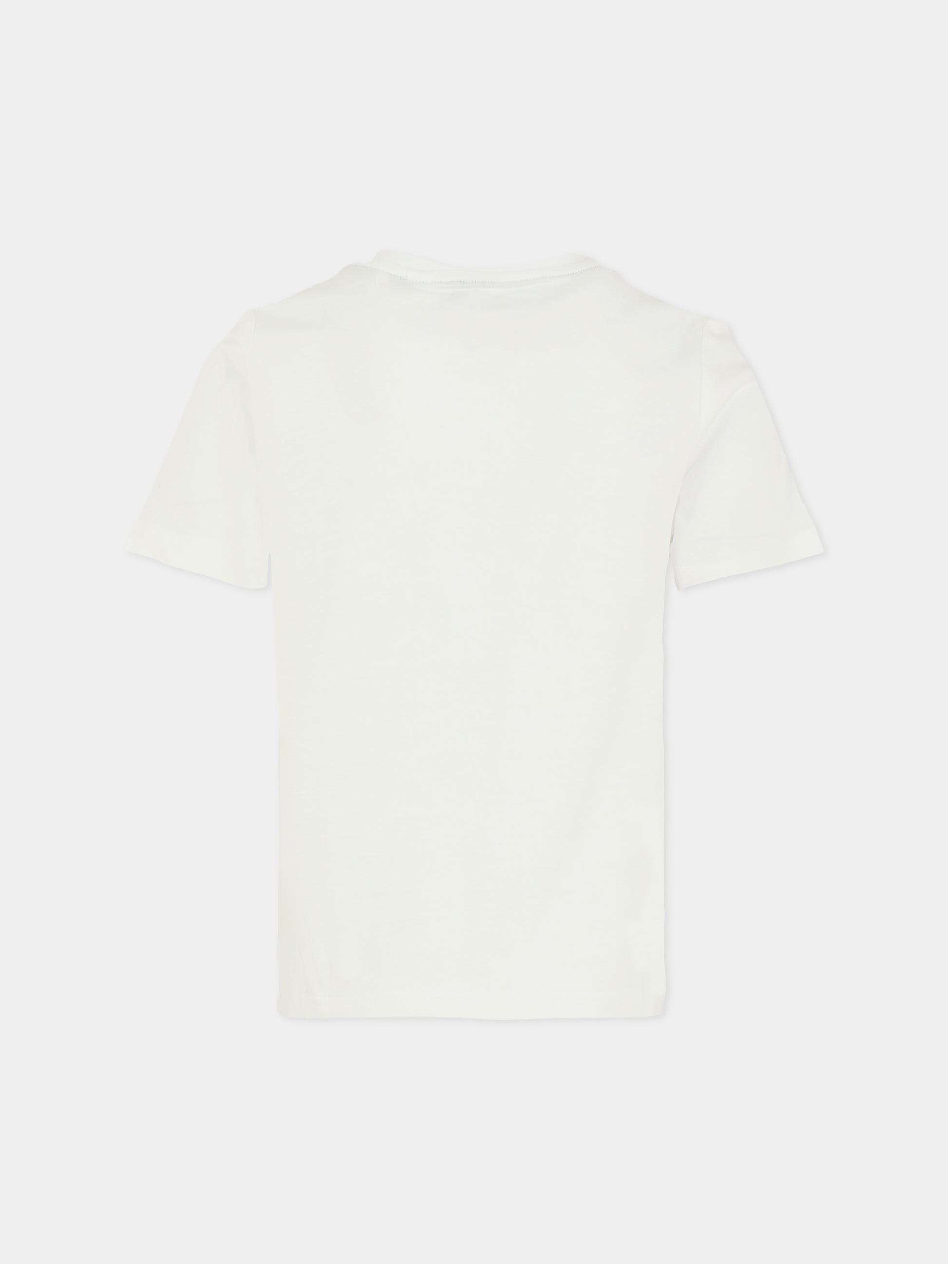 T-shirt bianca per bambino con logo arancione,Timberland,T60212 N50