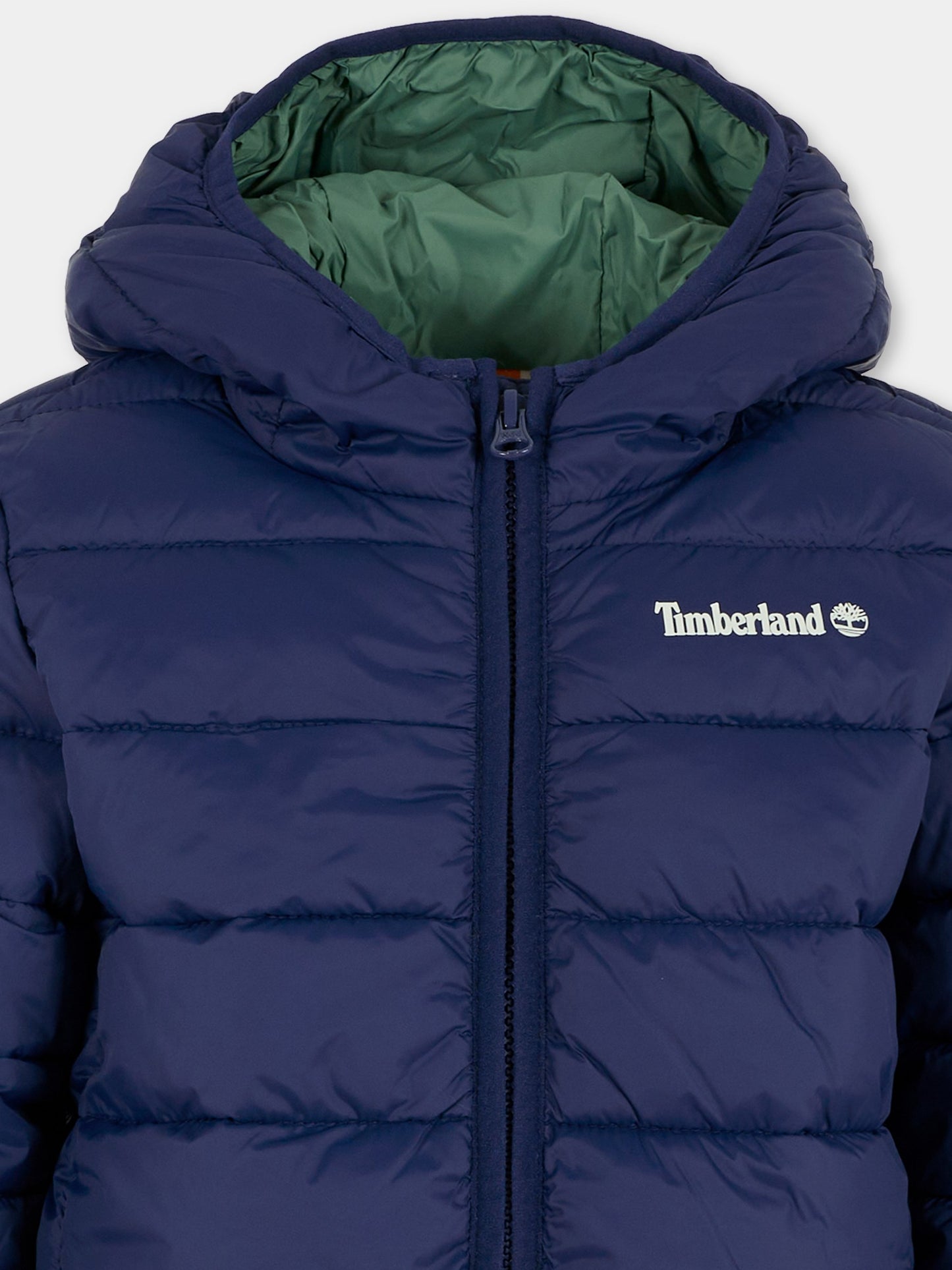 Piumino blu per bambino con logo,Timberland,T60377 828