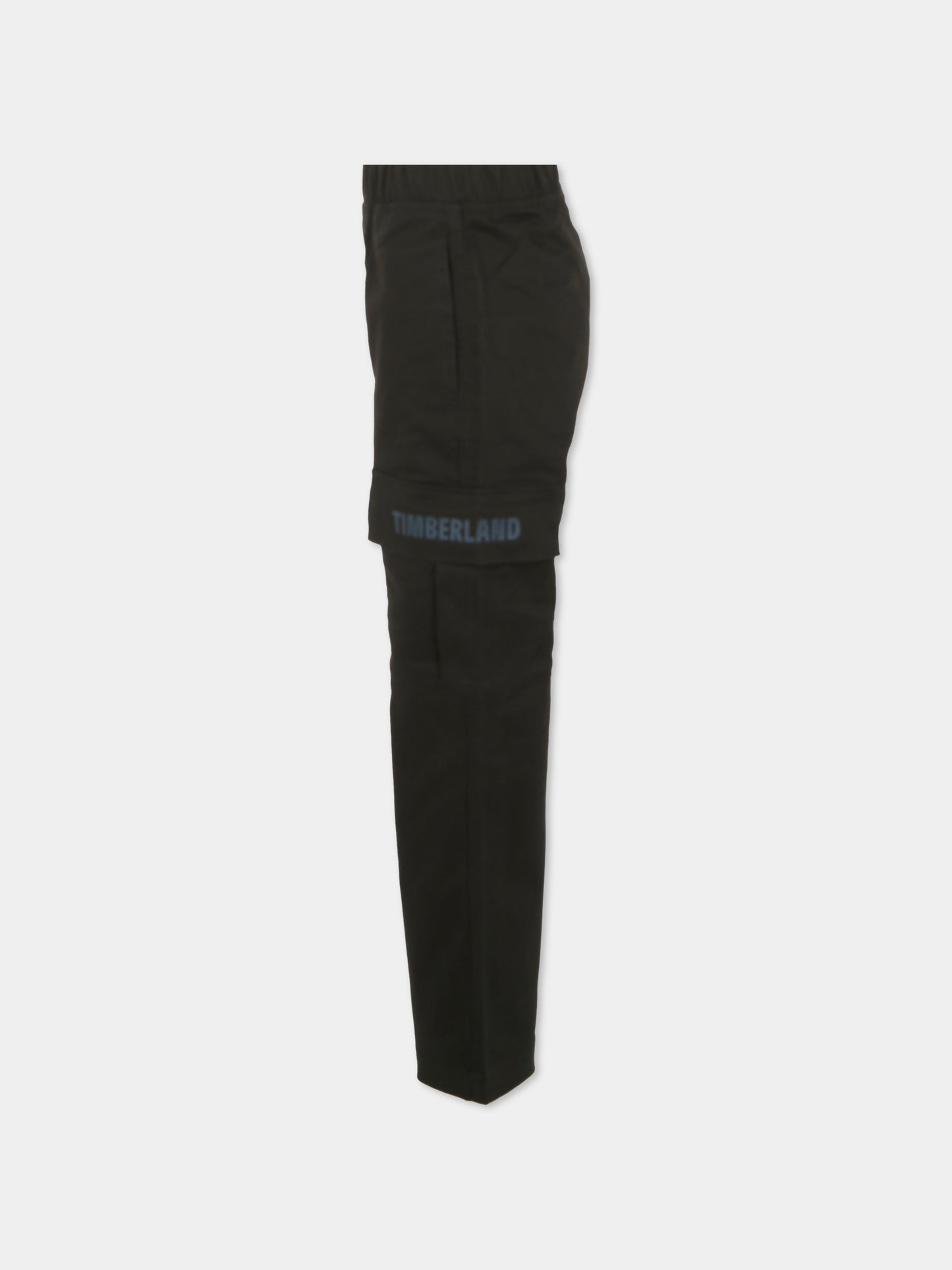 Pantaloni neri per bambino con logo,Timberland,T60379 09B