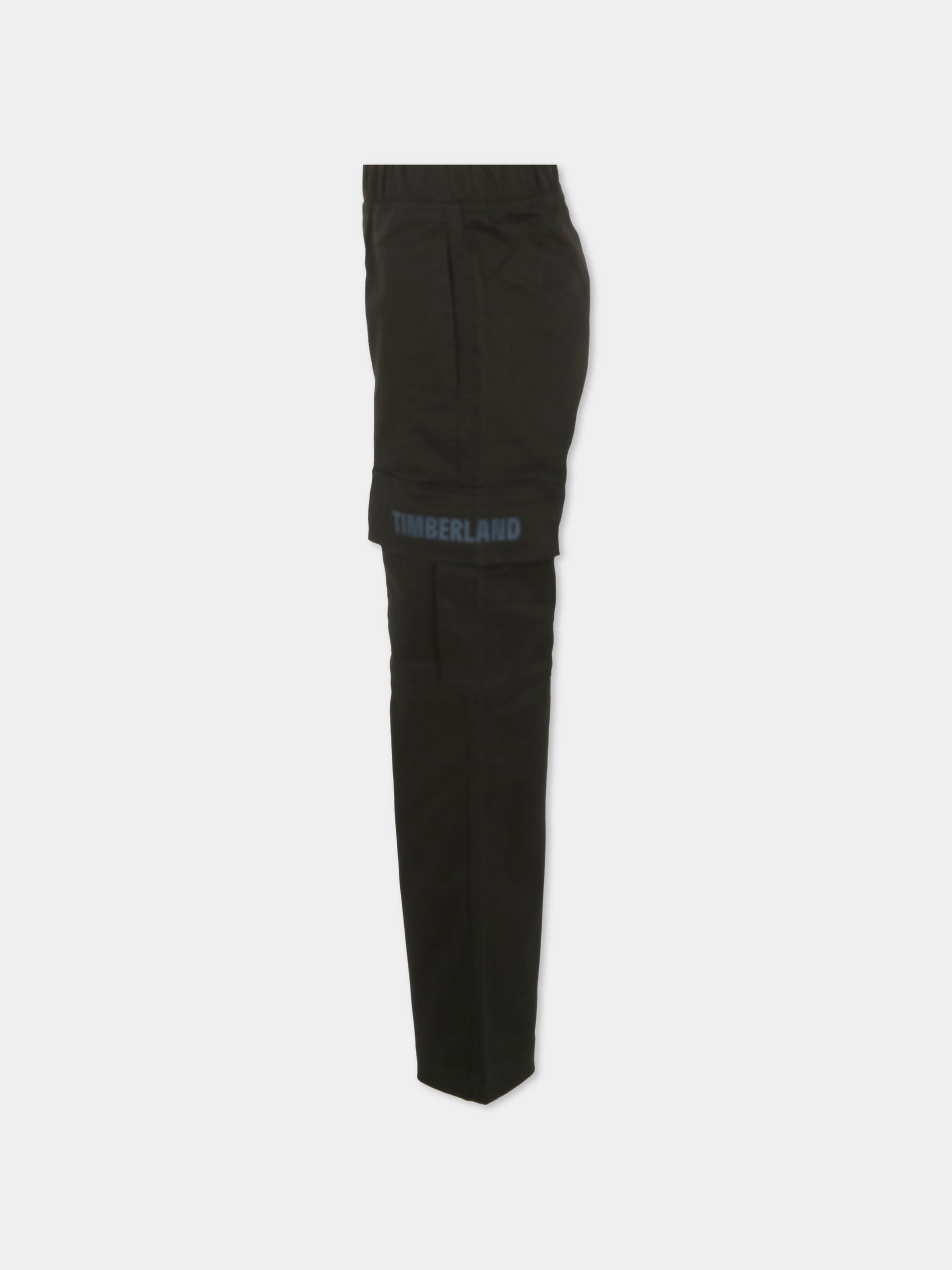 Pantaloni neri per bambino con logo,Timberland,T60379 09B