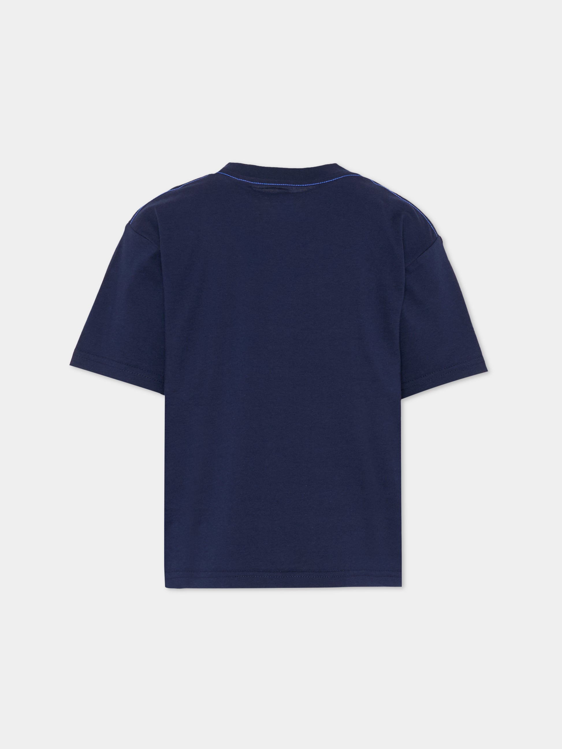 T-shirt blu per bambino con logo,Timberland,T60541 85T