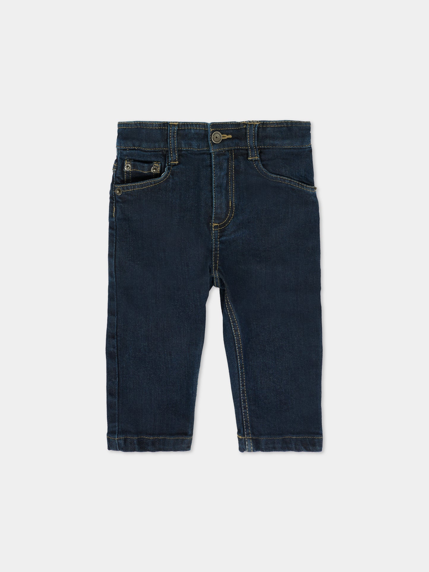 Jeans denim per neonato con patch,Timberland,T60595 Z10