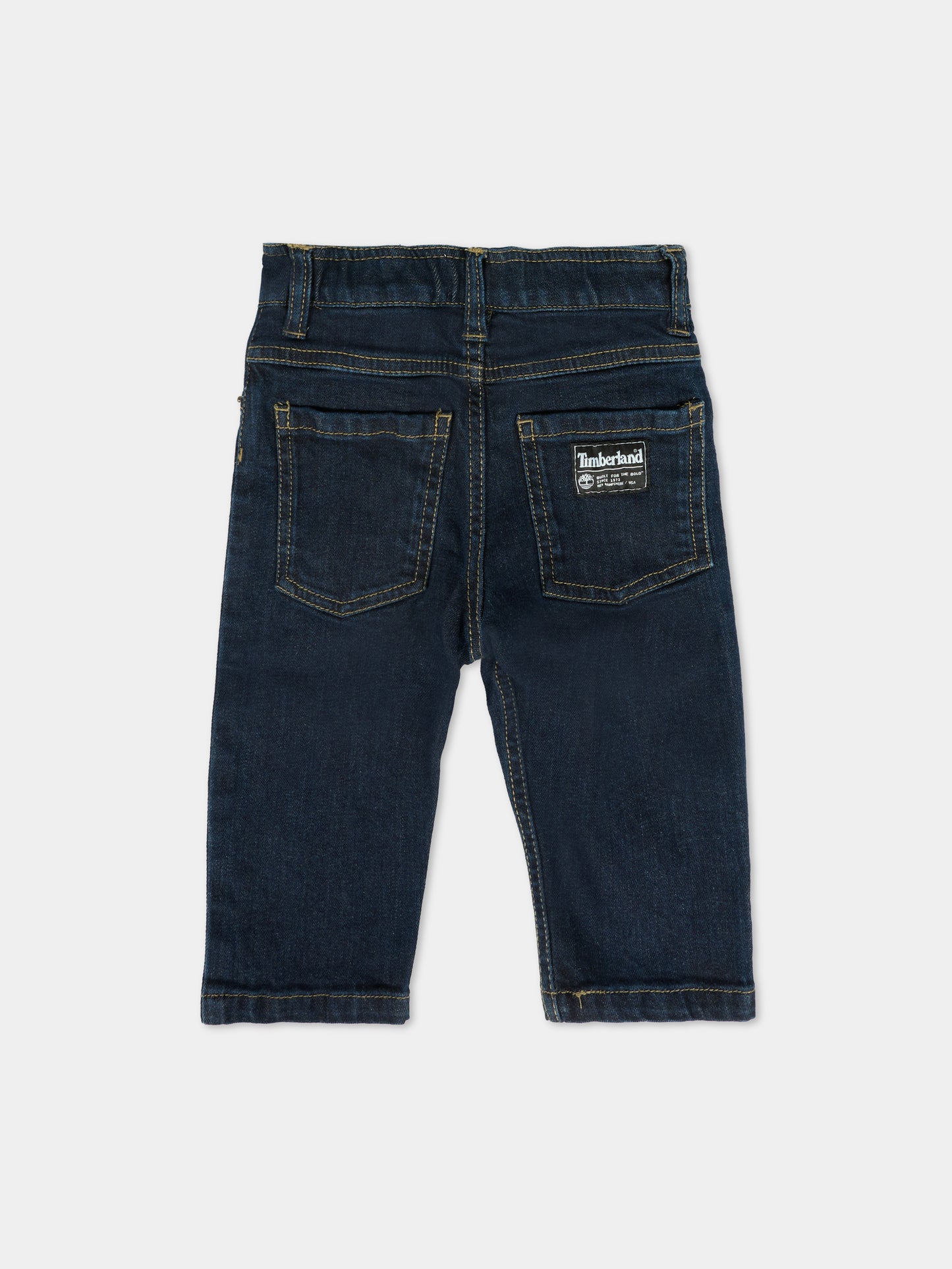 Jeans denim per neonato con patch,Timberland,T60595 Z10