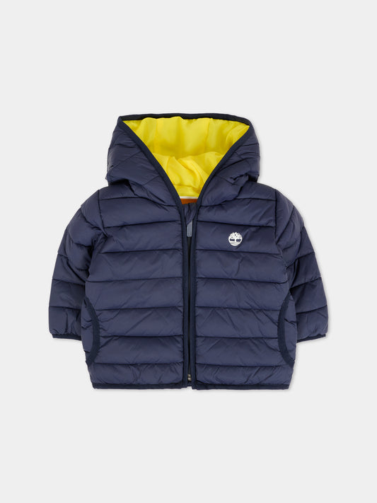 Piumino blu per neoanto con logo,Timberland,T60607 85T