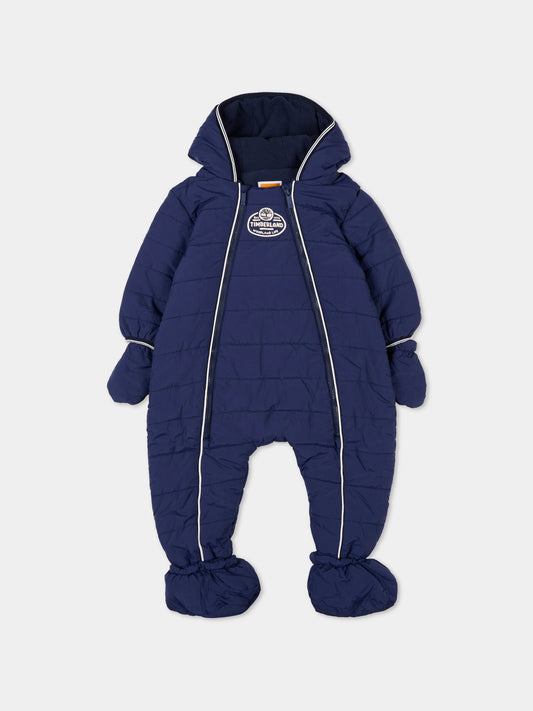 Tuta da neve blu per neonato con logo,Timberland,T60629 85T