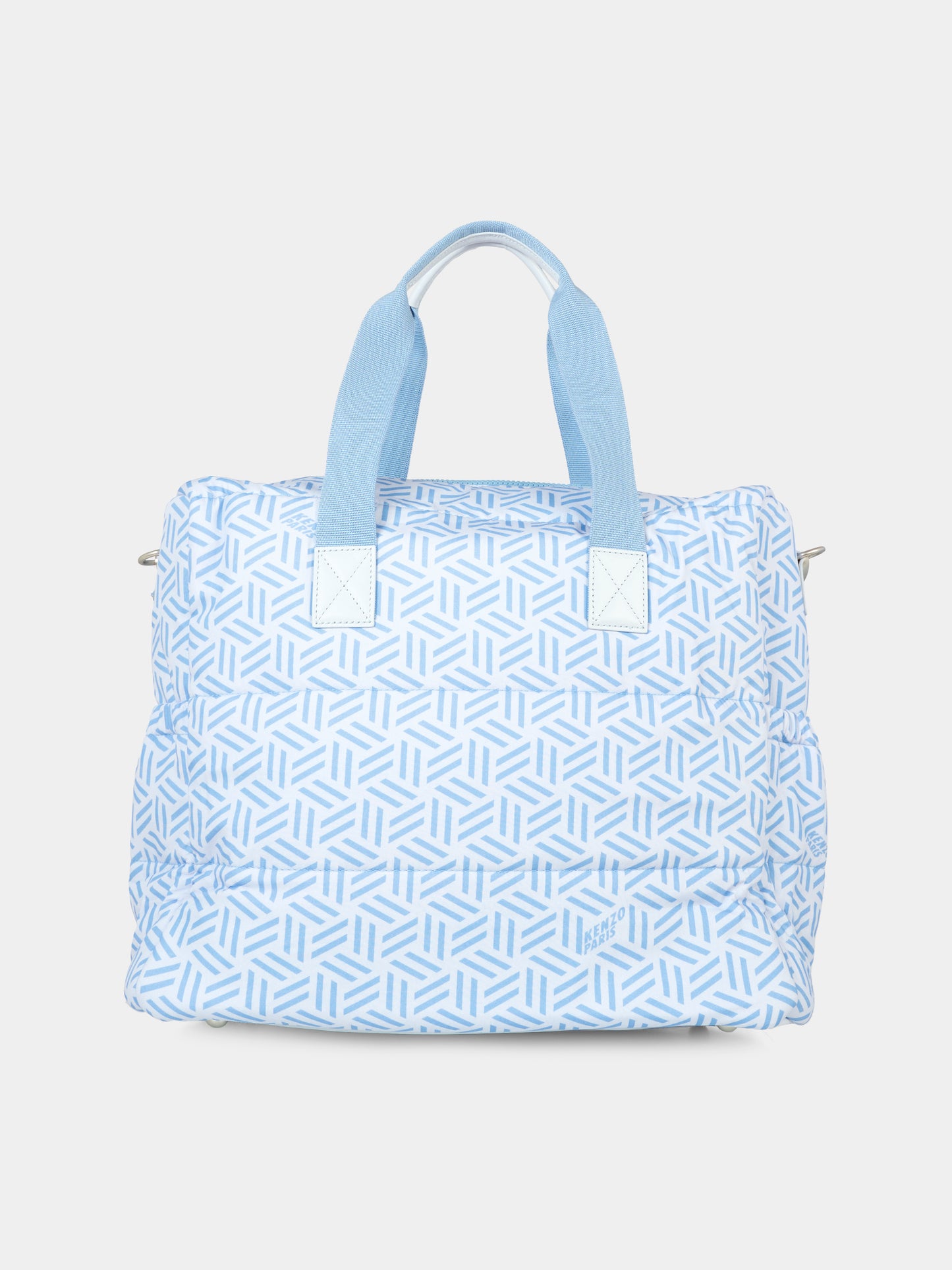 Borsa mamma blu per neonato con motivo geometrico,Kenzo Kids,K61210 771