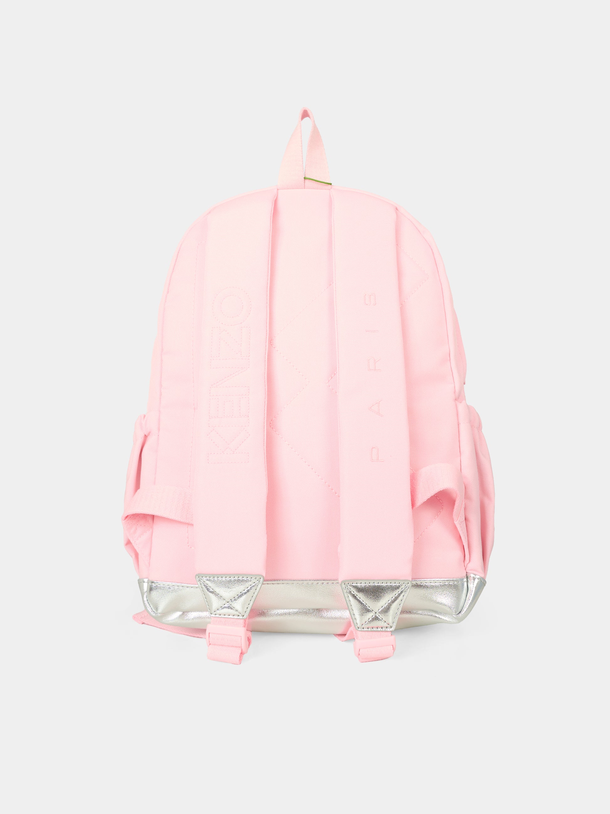 Zaino rosa per bambina con papavero,Kenzo Kids,K61223 47H
