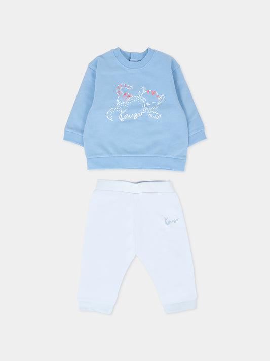 Completo azzurro per neonato con tigre,Kenzo Kids,K61242 77A