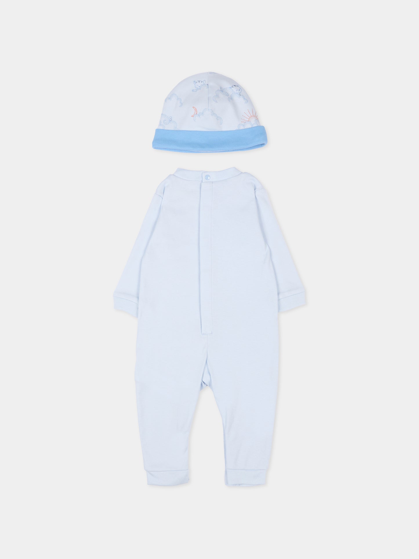 Set tutina azzurra per neonato con tigre,Kenzo Kids,K61245 771