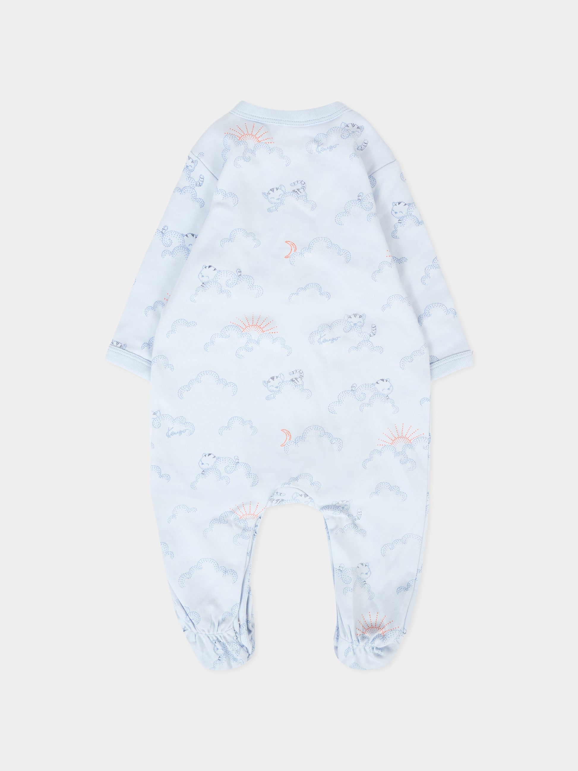 Set tutina azzurra per neonato con tigre all over,Kenzo Kids,K61247 771