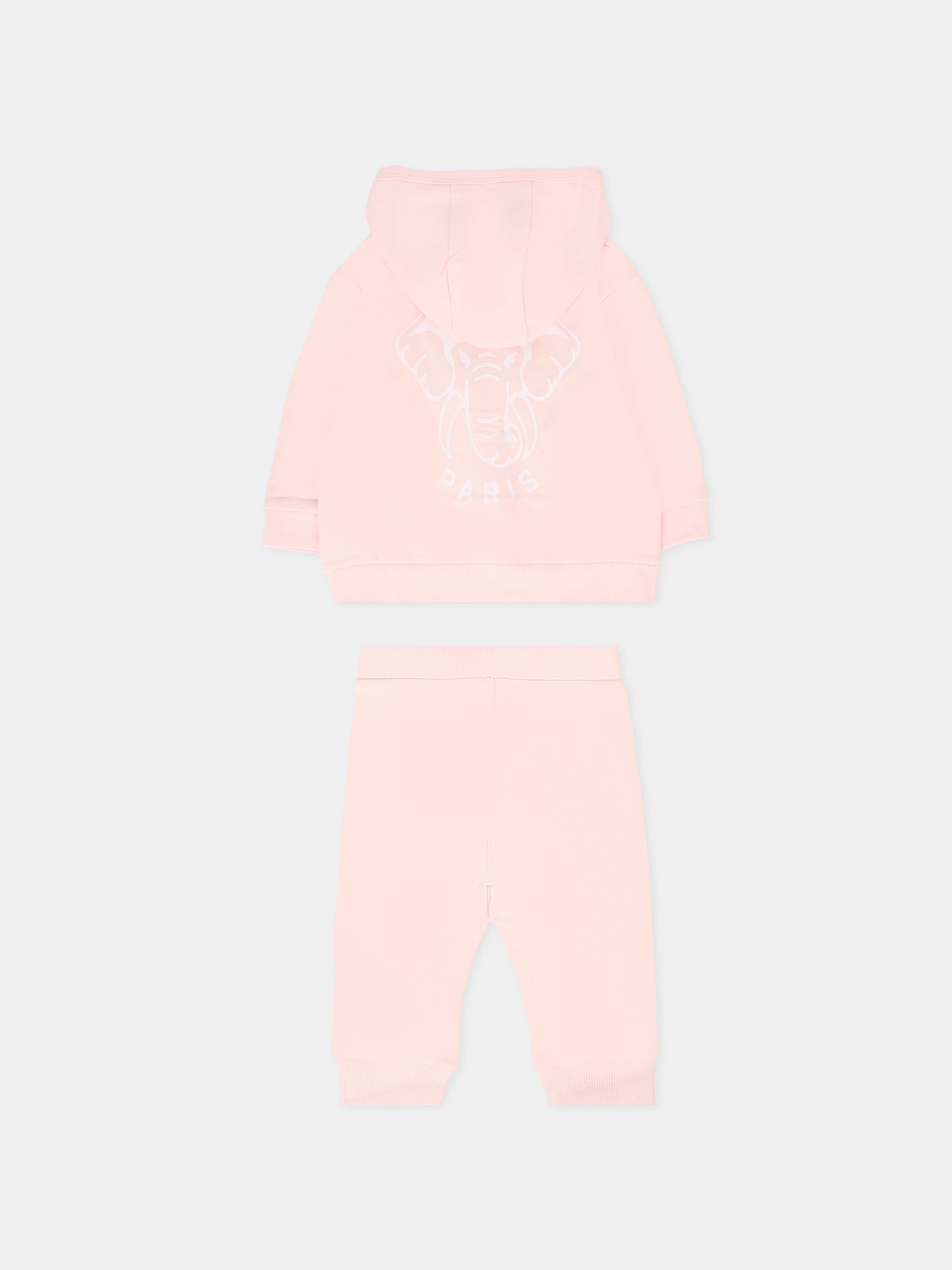 Completo rosa per neonata con elefante,Kenzo Kids,K61252 46T