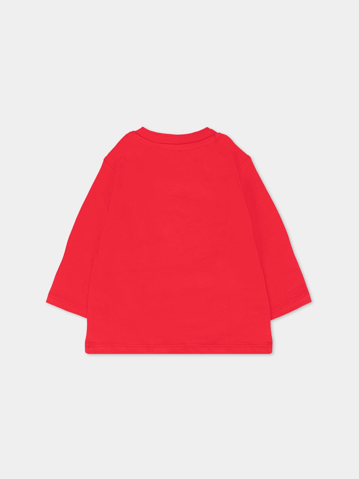 T-shirt rossa per neonato con tigre,Kenzo Kids,K61302 968