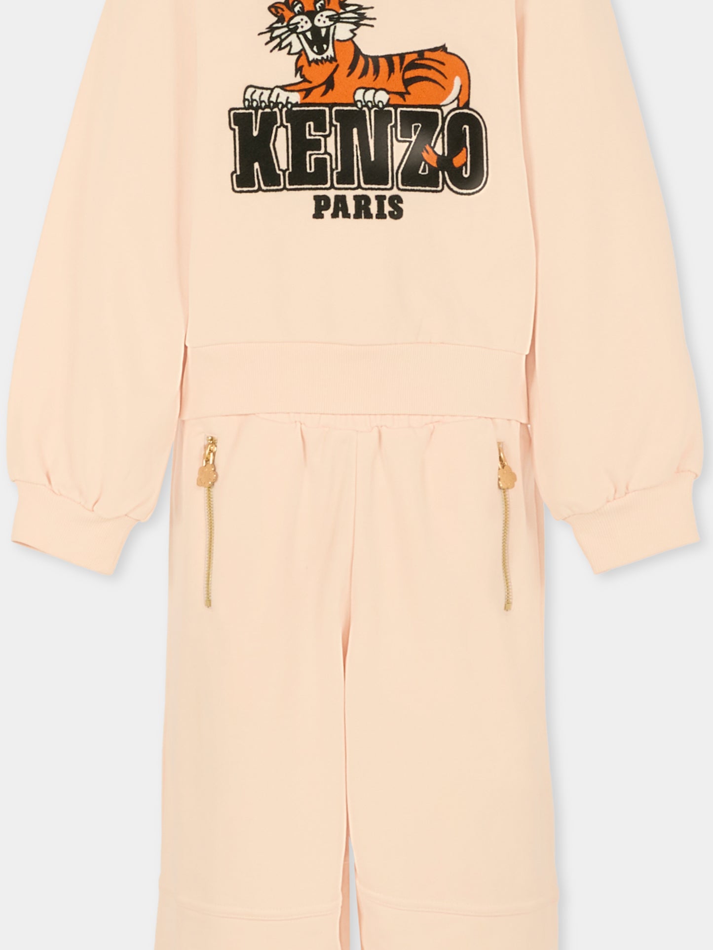 Completo rosa per bambina con tigre,Kenzo Kids,K61335 46M