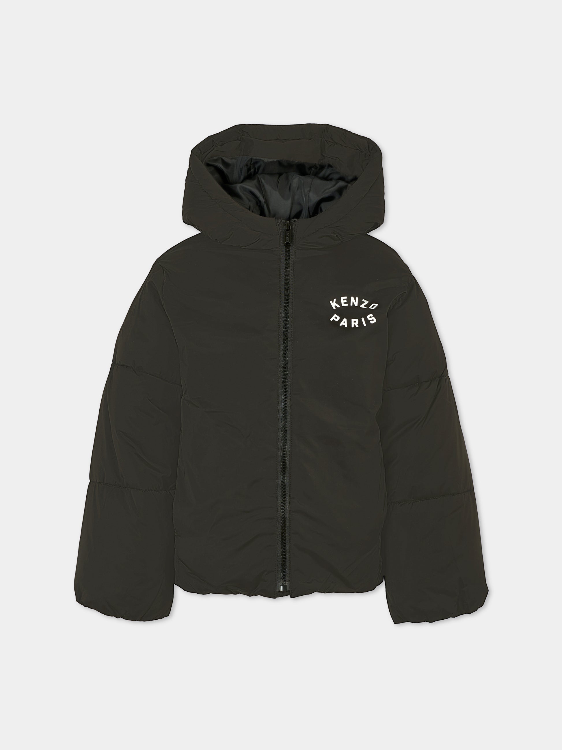 Piumino nero per bambini con Lucky Tiger,Kenzo Kids,K61461 095