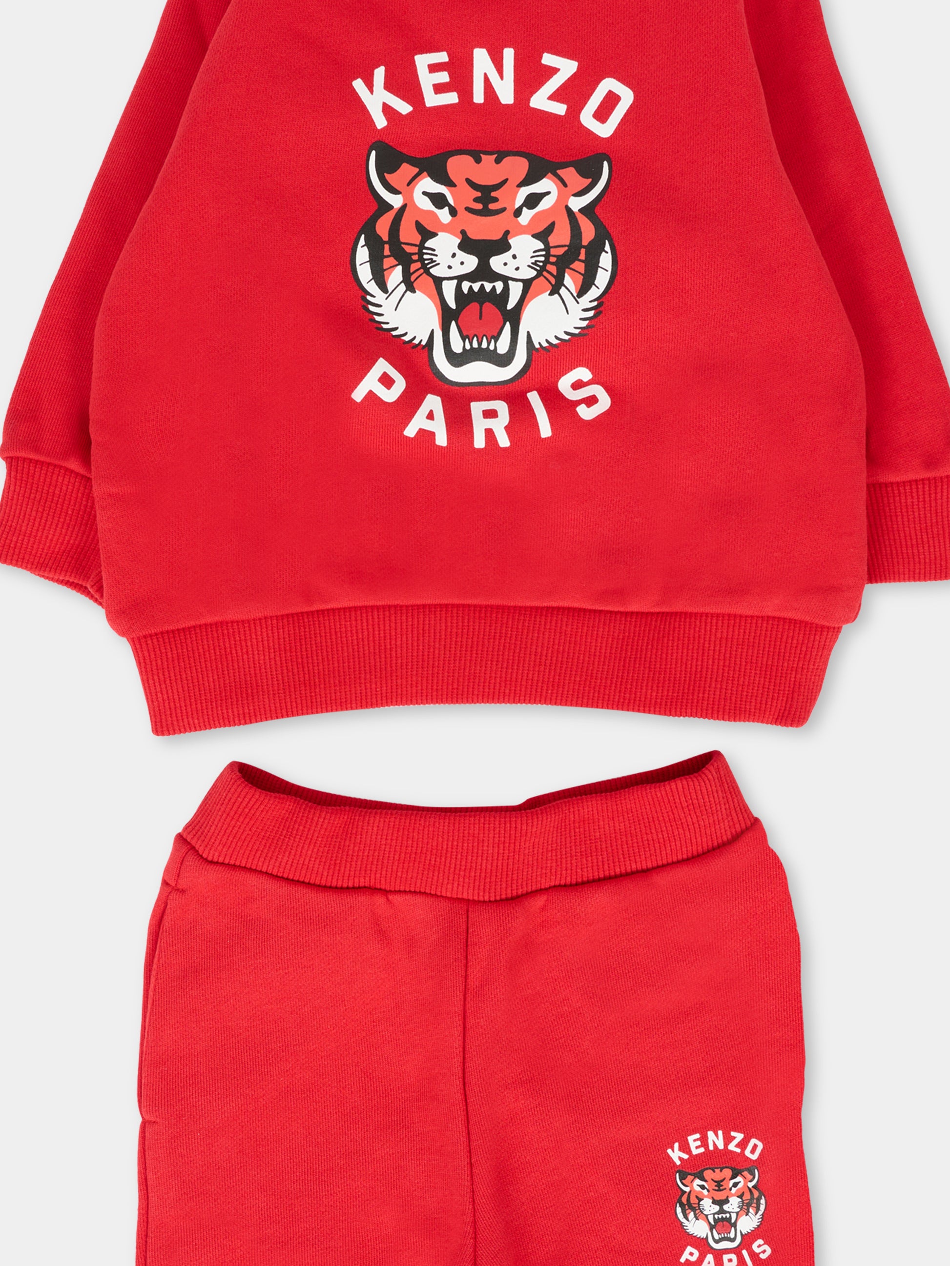 Completo rosso per neonato con Lucky Tiger,Kenzo Kids,K61502 968