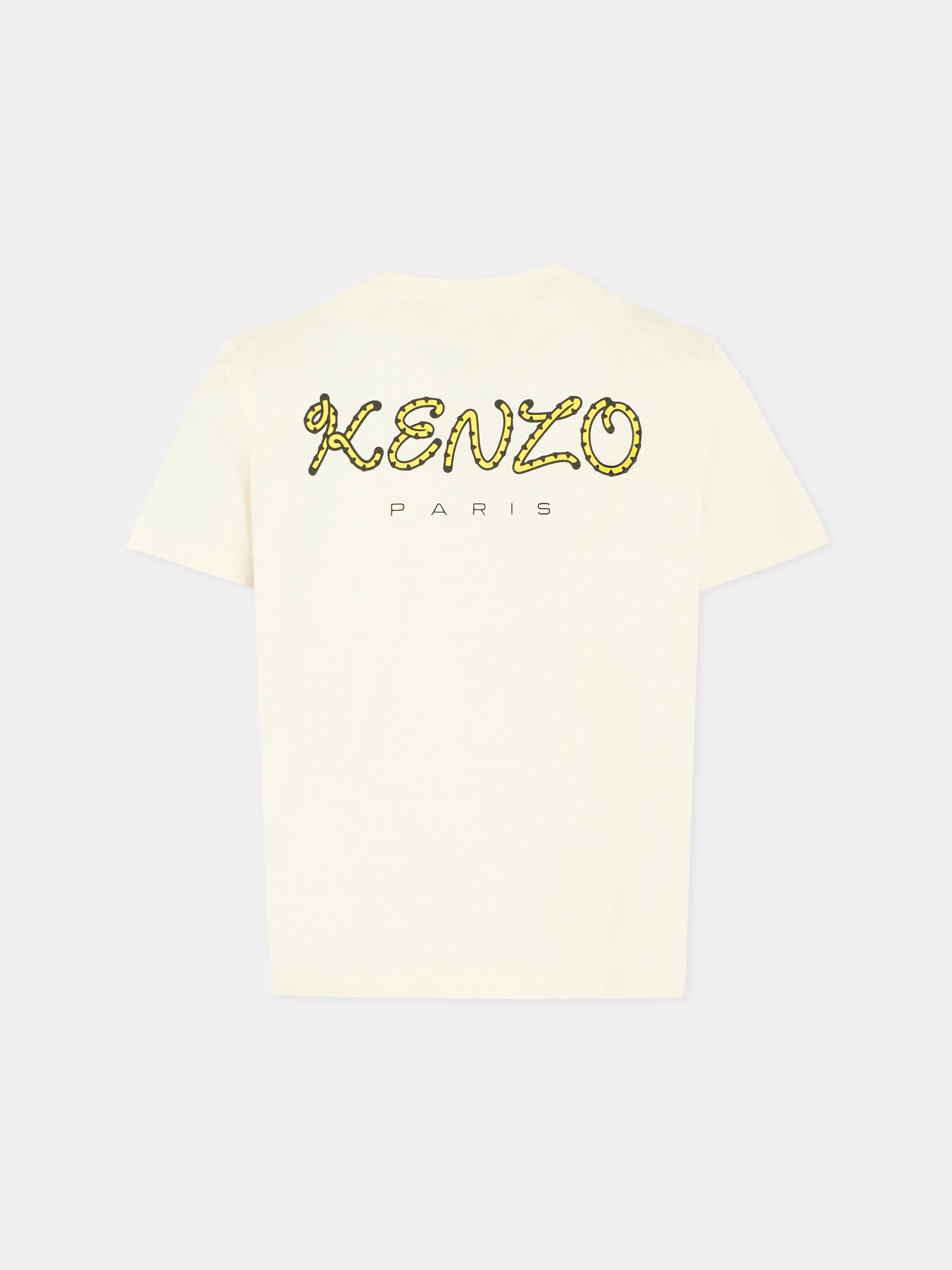 T-shirt avorio per bambini con Kotora,Kenzo Kids,K61506 117