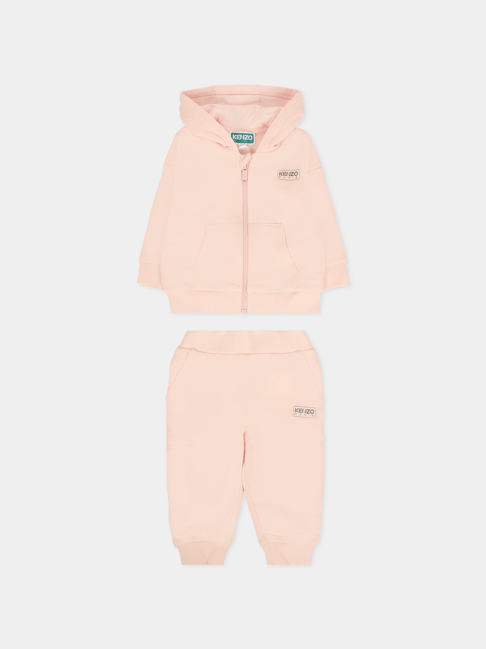 Completo rosa per neonata con logo,Kenzo Kids,K61513 46M