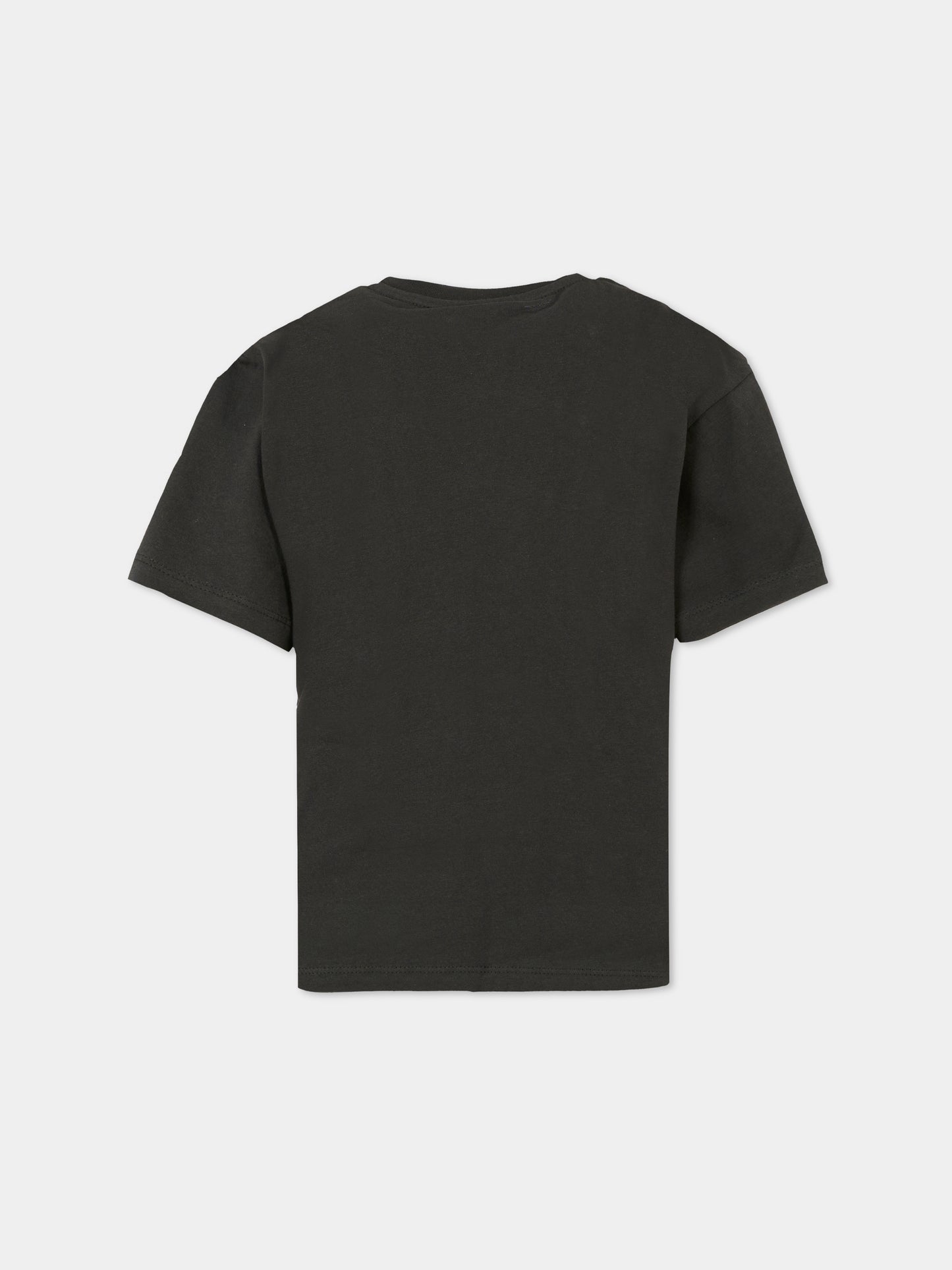 T-shirt nera per bambini con logo,Kenzo Kids,K61551 095