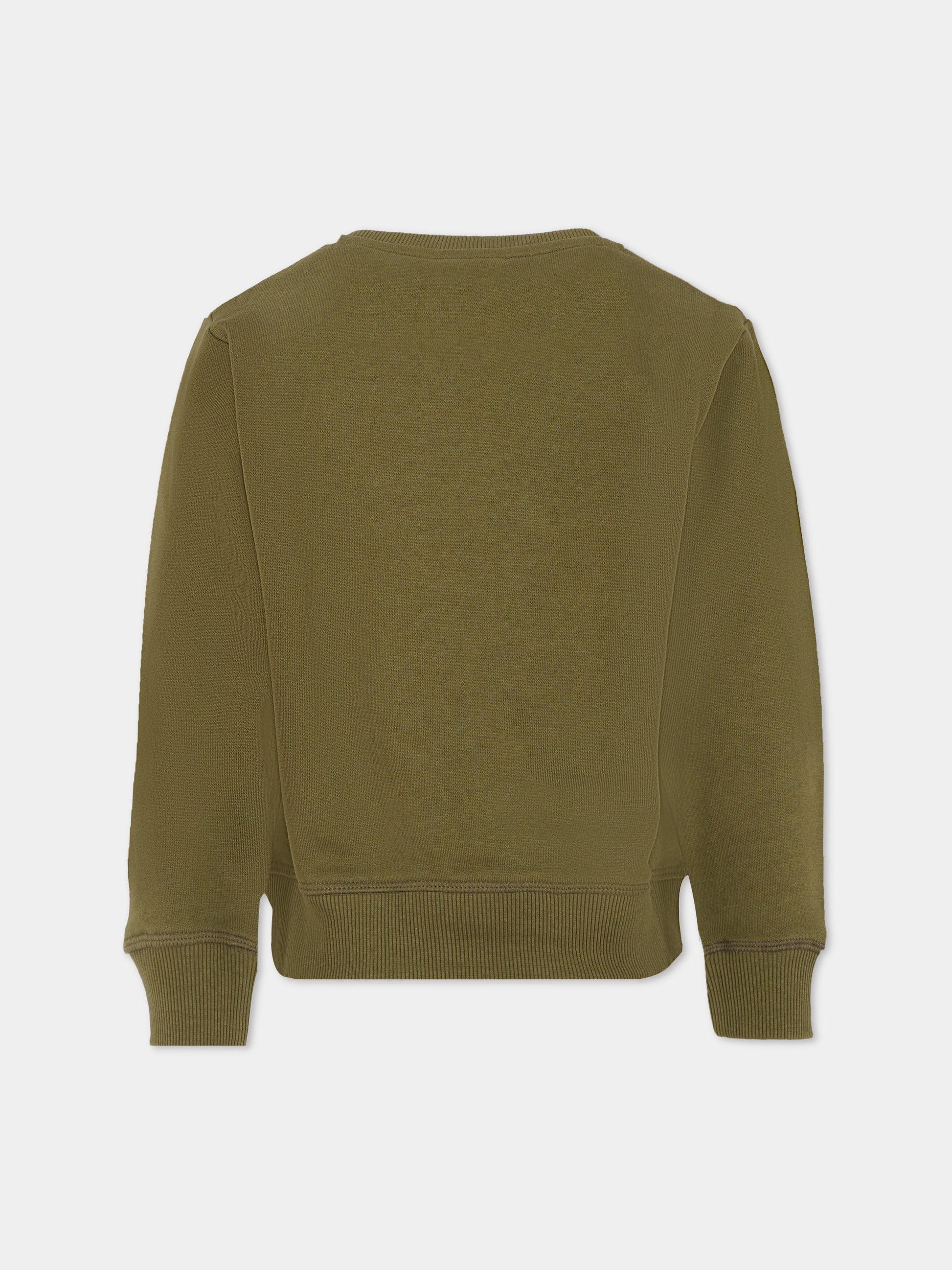 Felpa verde per bambino con logo nero,Hugo,G00447 65F