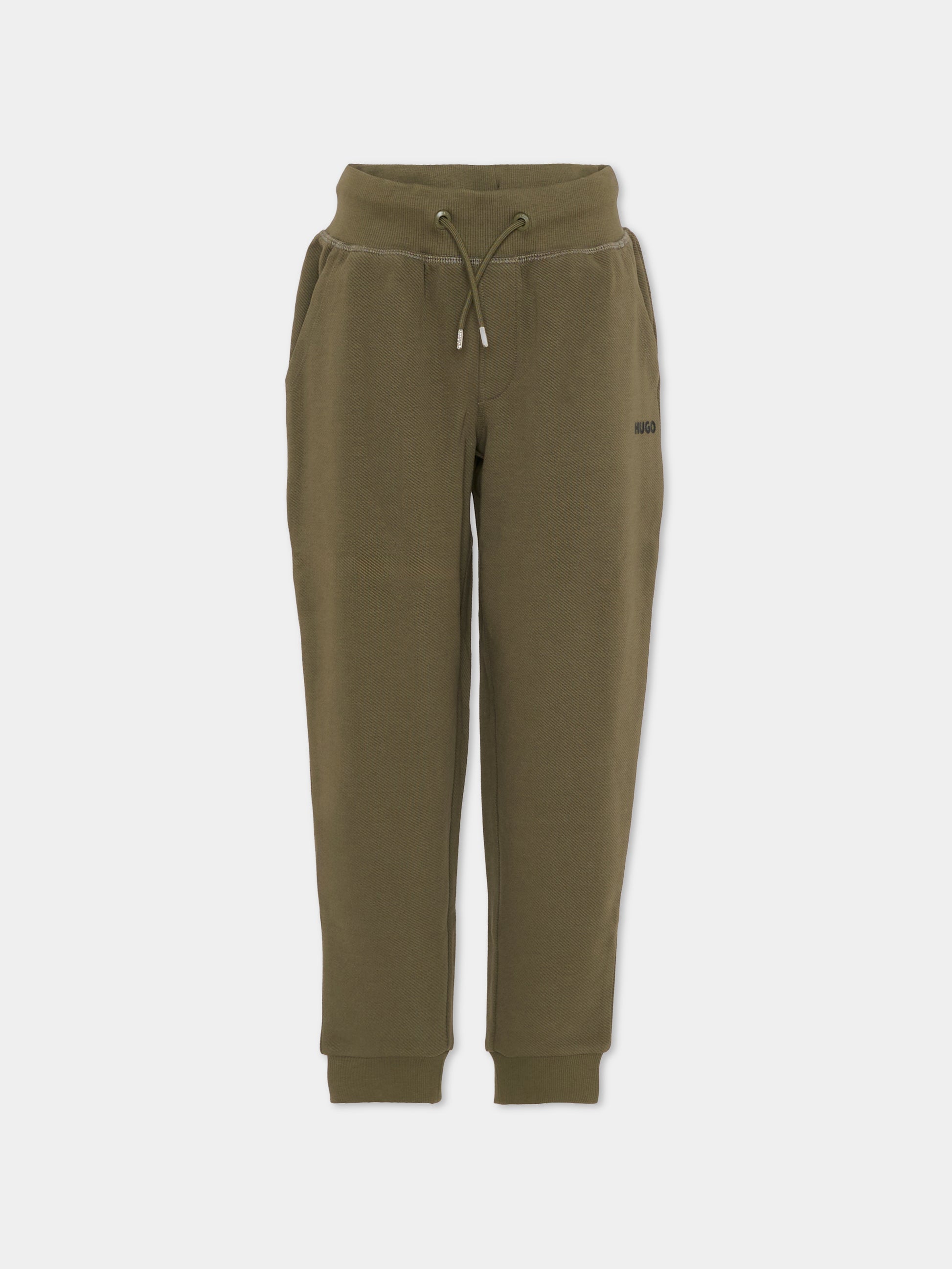 Pantaloni verdi per bambino con logo,Hugo,G00465 65F
