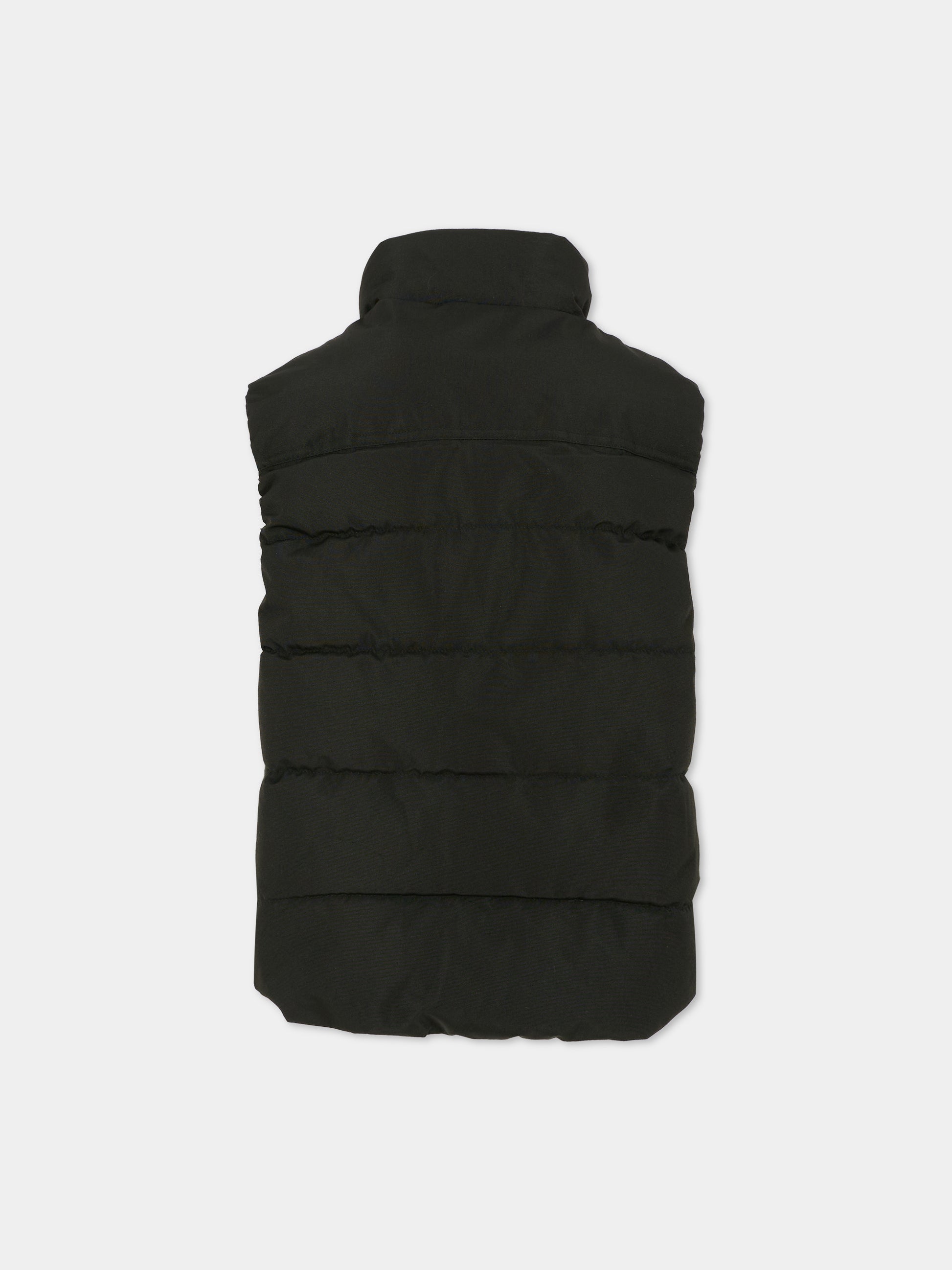 Gilet nero per bambino con logo,Hugo,G00482 09B