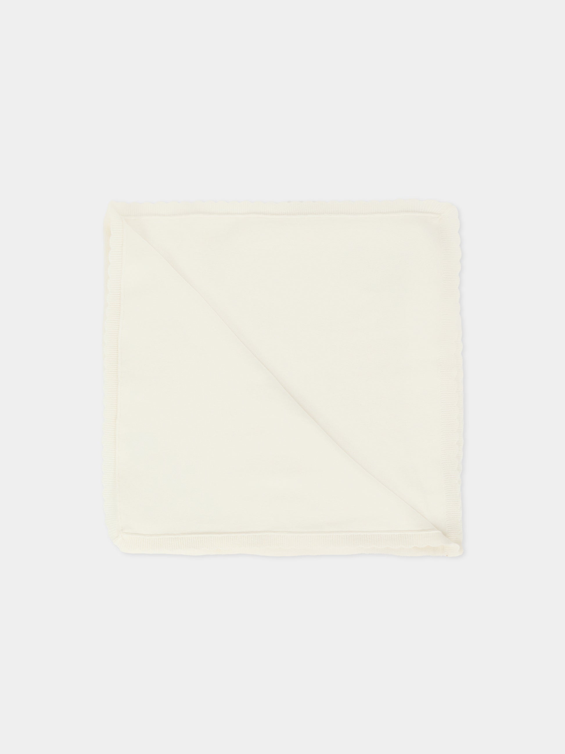 Coperta avorio per neonata con logo,Chloé Kids,C20771 117