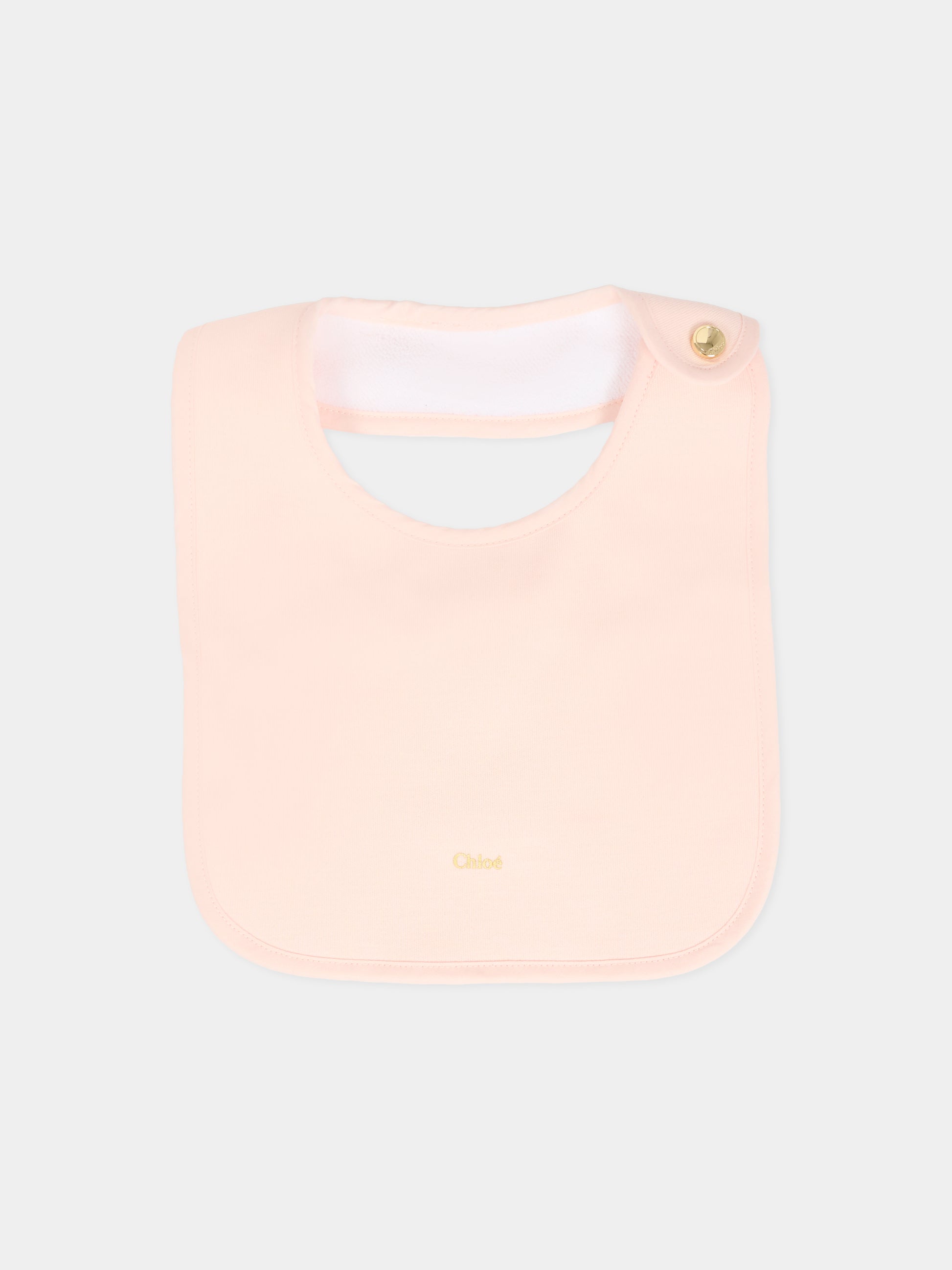 Set tutina rosa per neonata con logo oro,Chloé Kids,C20773 45Q