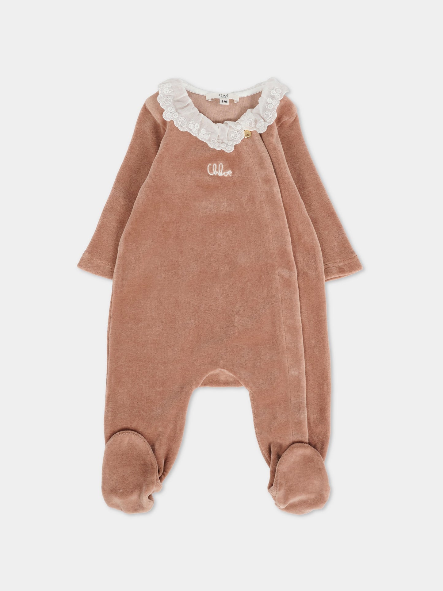 Set tutine bianco per neonata con logo,Chloé Kids,C20775 N02