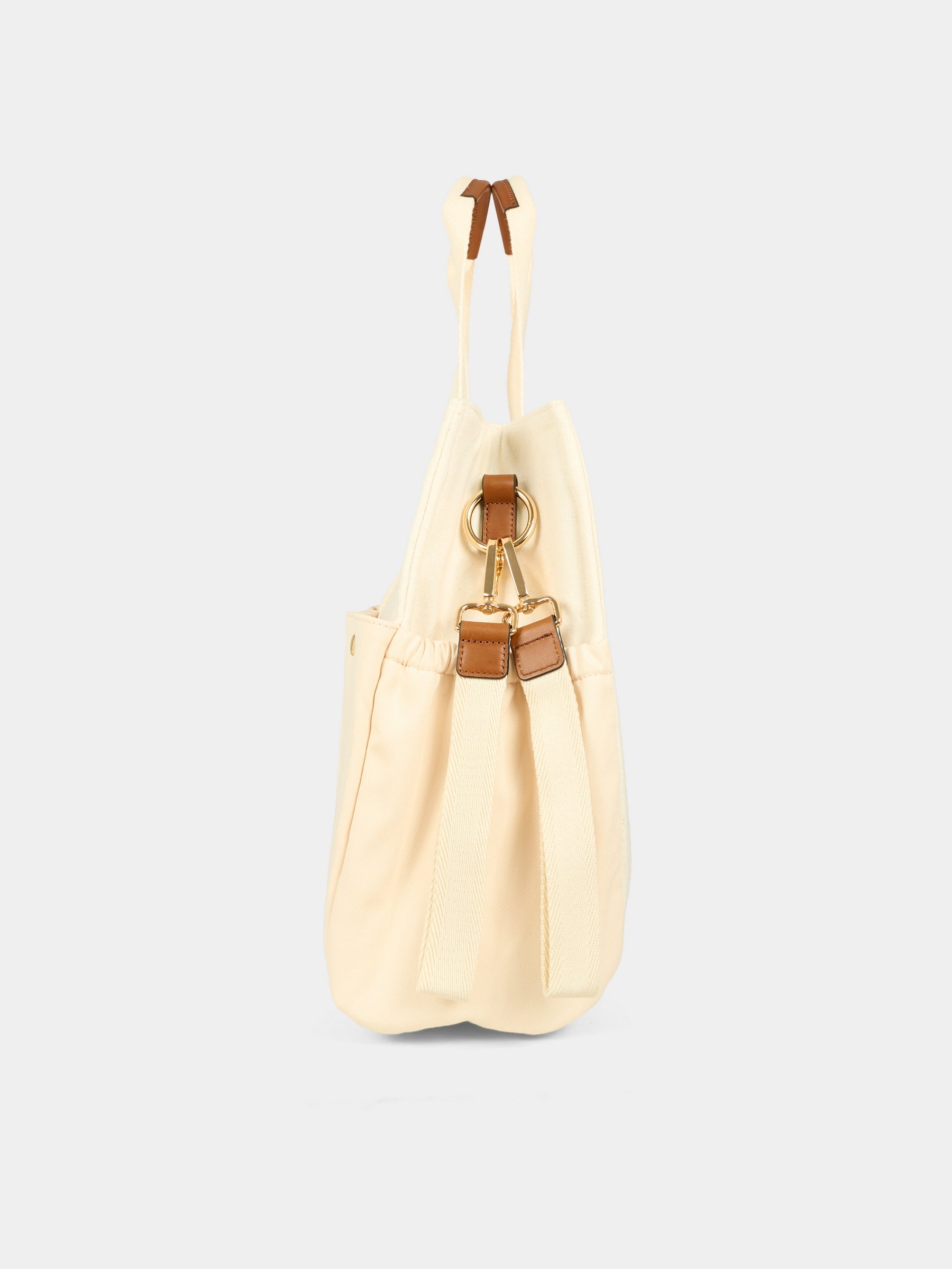 Borsa mamma avorio per neonati con logo,Chloé Kids,C20805 117