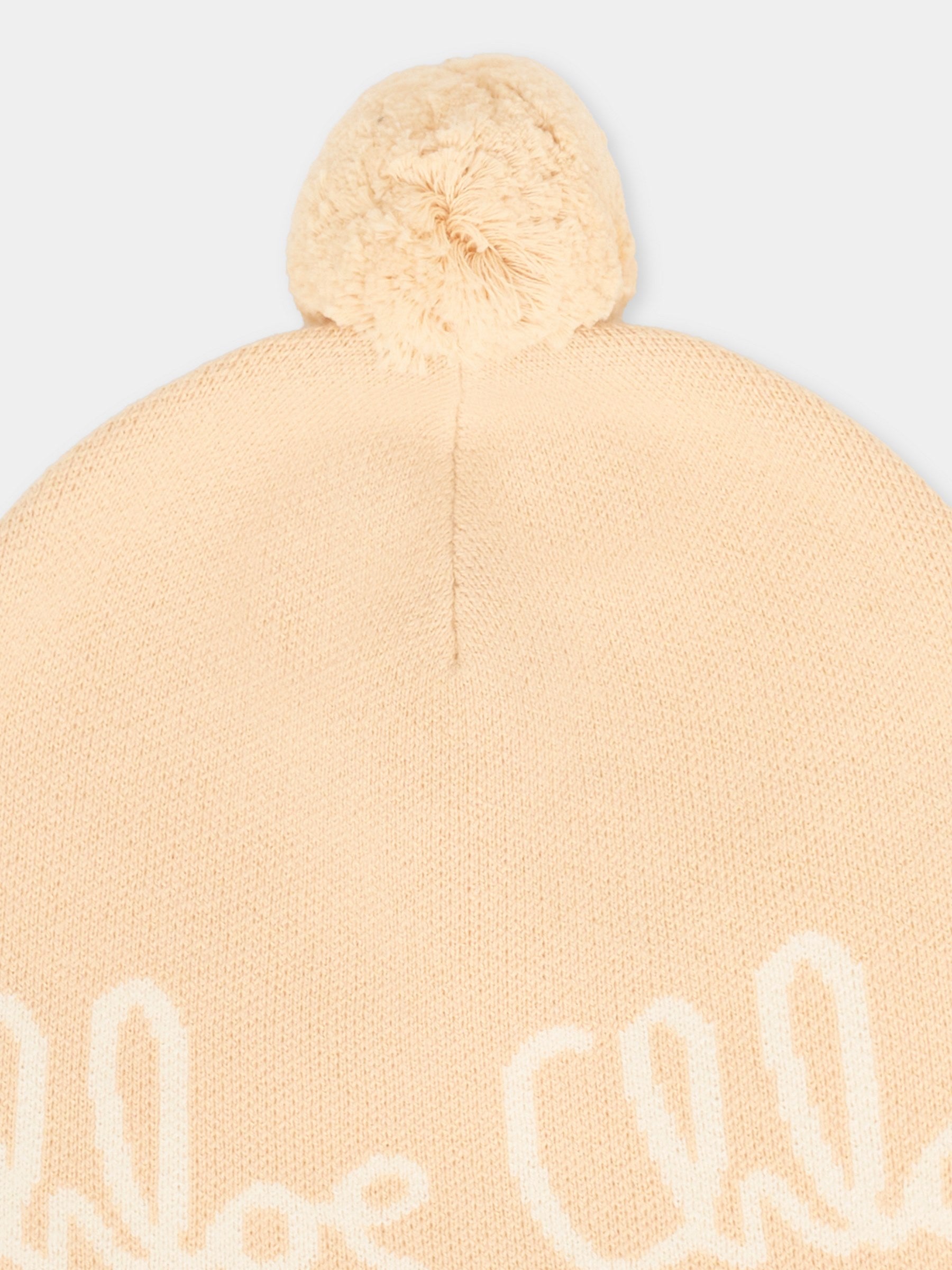 Berretto beige per bambina con logo,Chloé Kids,C20675 257