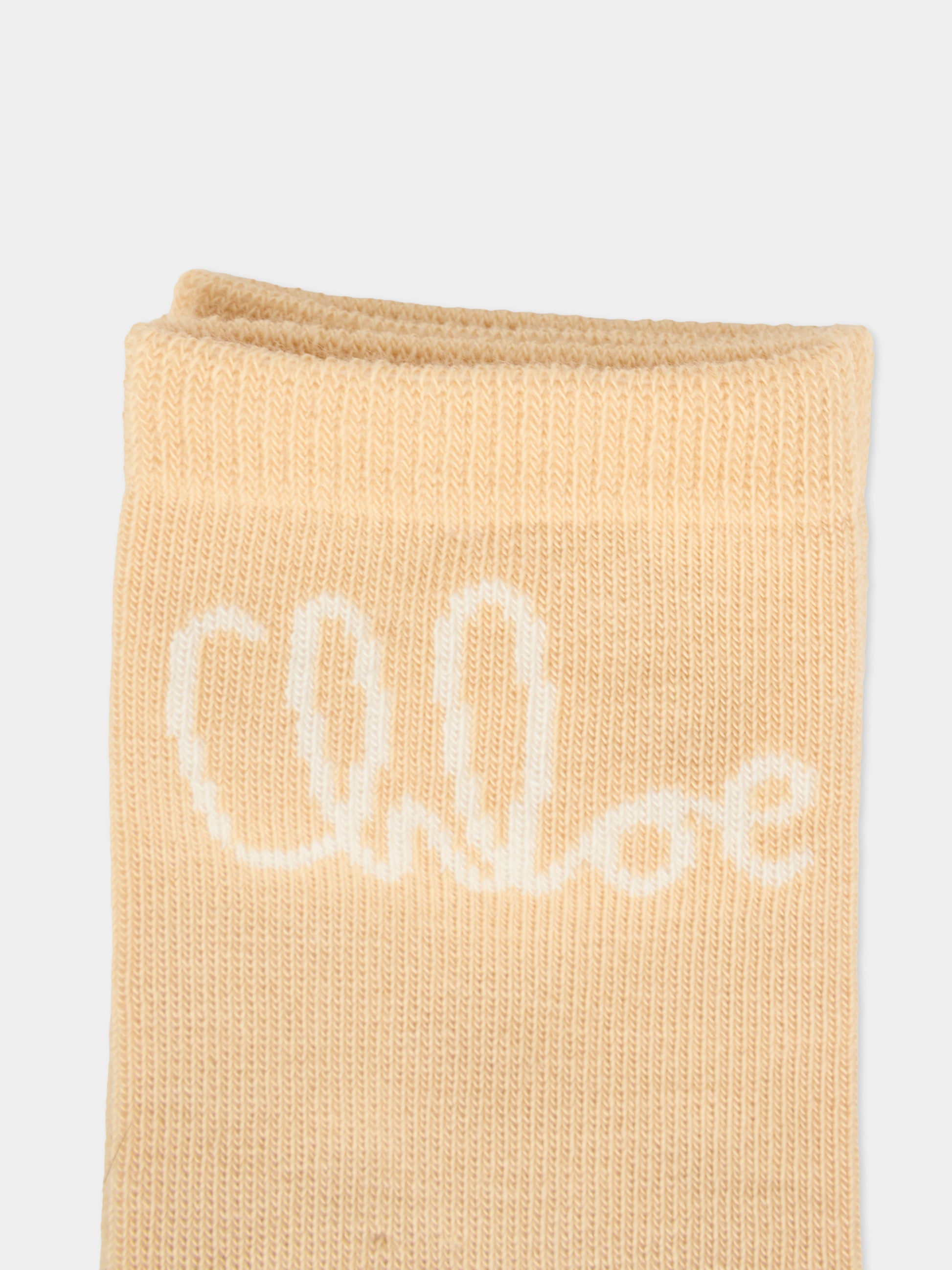 Calze rosa per bambina con logo,Chloé Kids,C20691 257