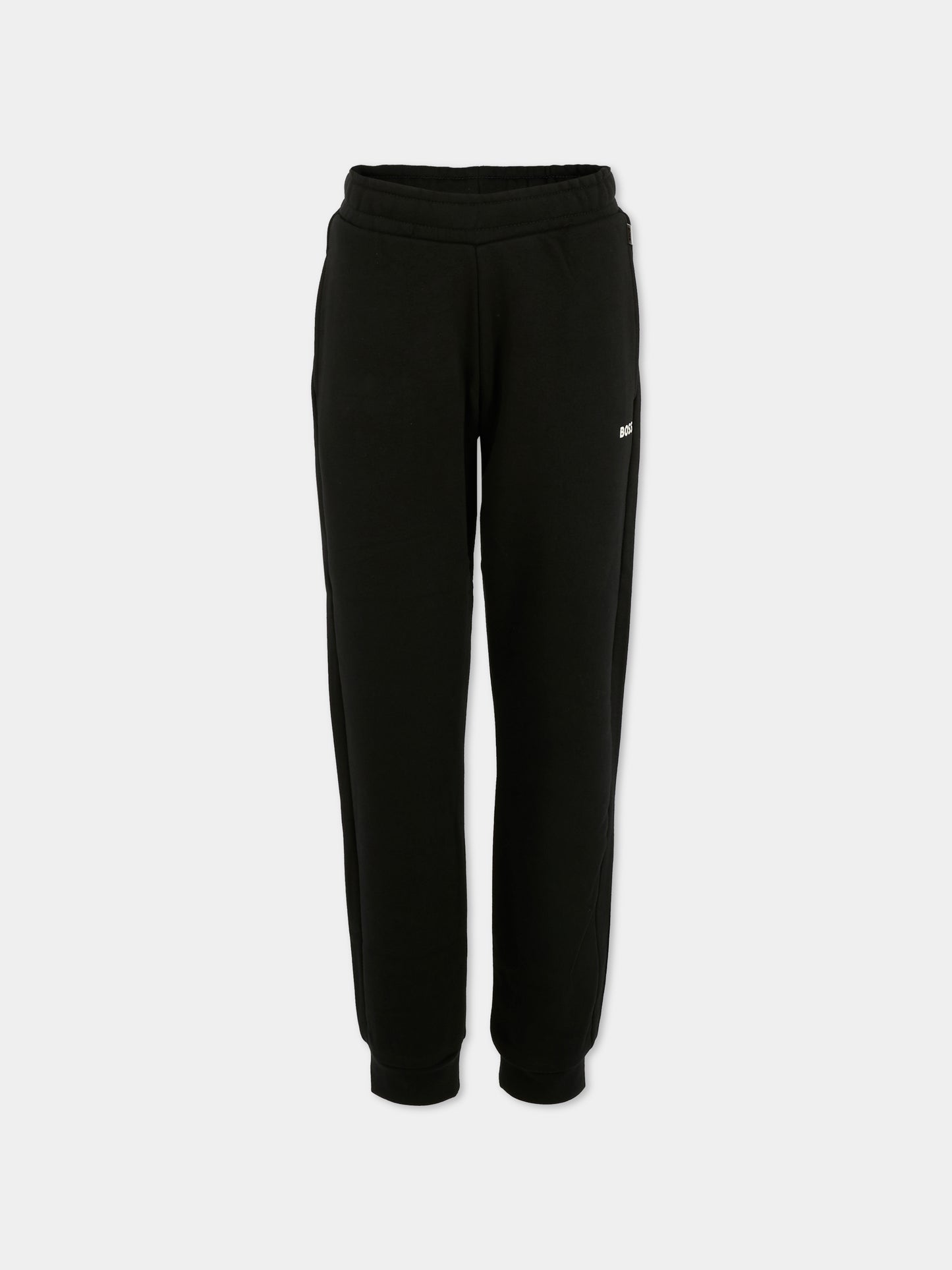 Pantaloni neri per bambino con logo,Boss,J52288 09B