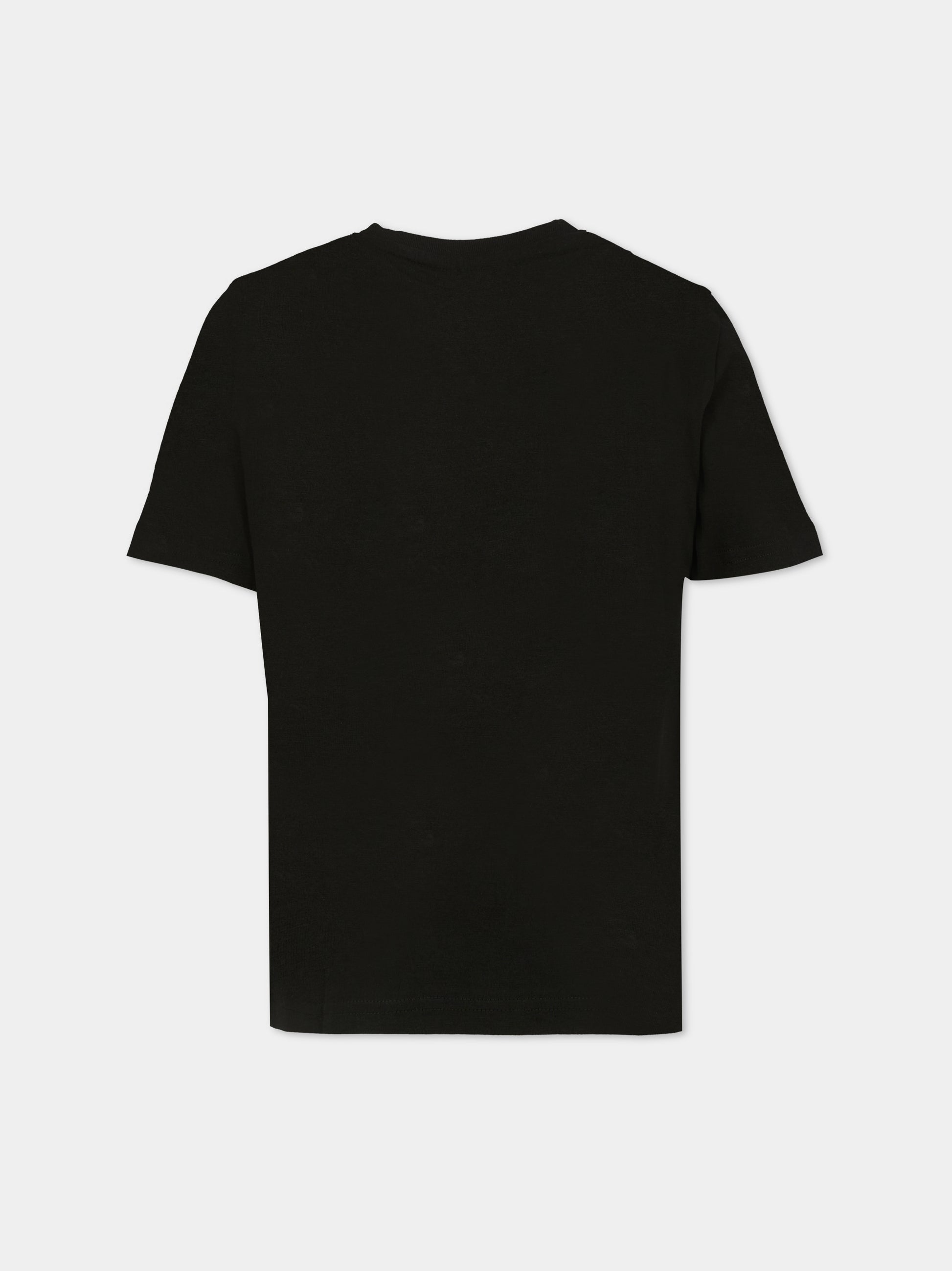 T-shirt nera per bambino con logo,Boss,J52366 09B