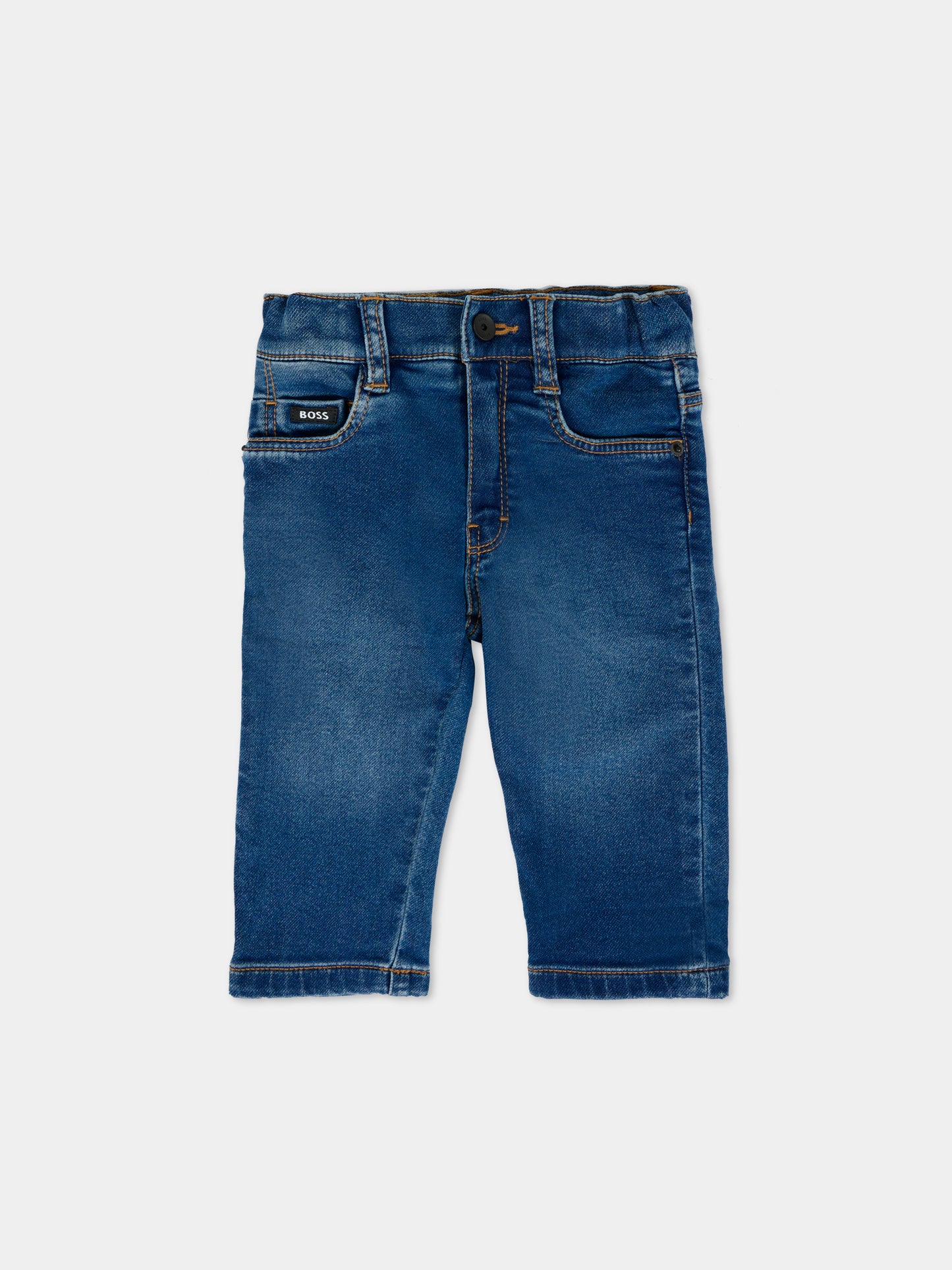Jeans denim per neonato con logo,Boss,J52439 Z07