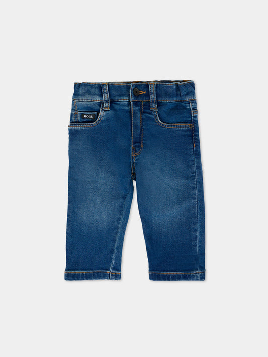 Jeans denim per neonato con logo,Boss,J52439 Z07