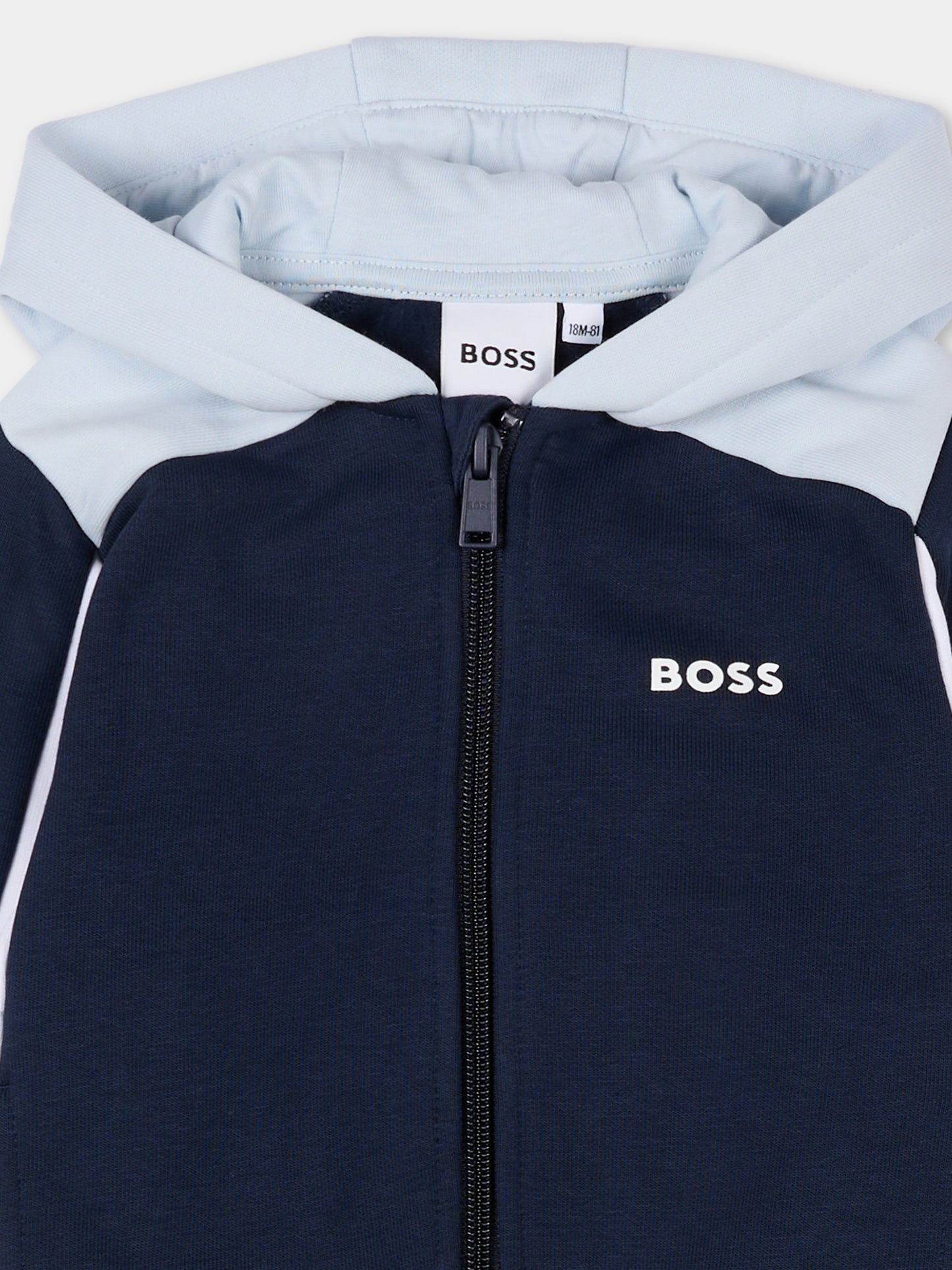 Felpa blu per neonato con logo,Boss,J52447 849