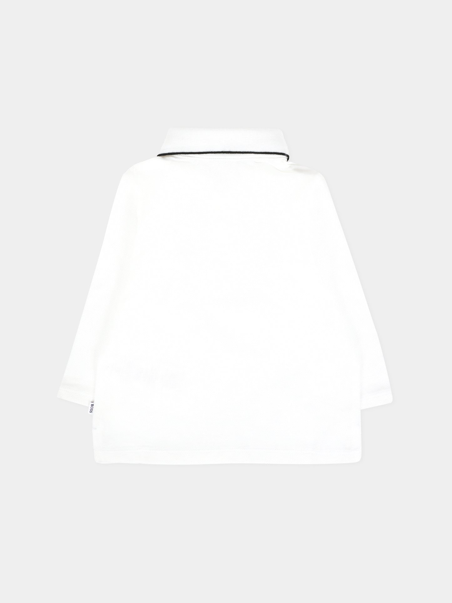 Polo bianca per neonato con logo,Boss,J52449 10P