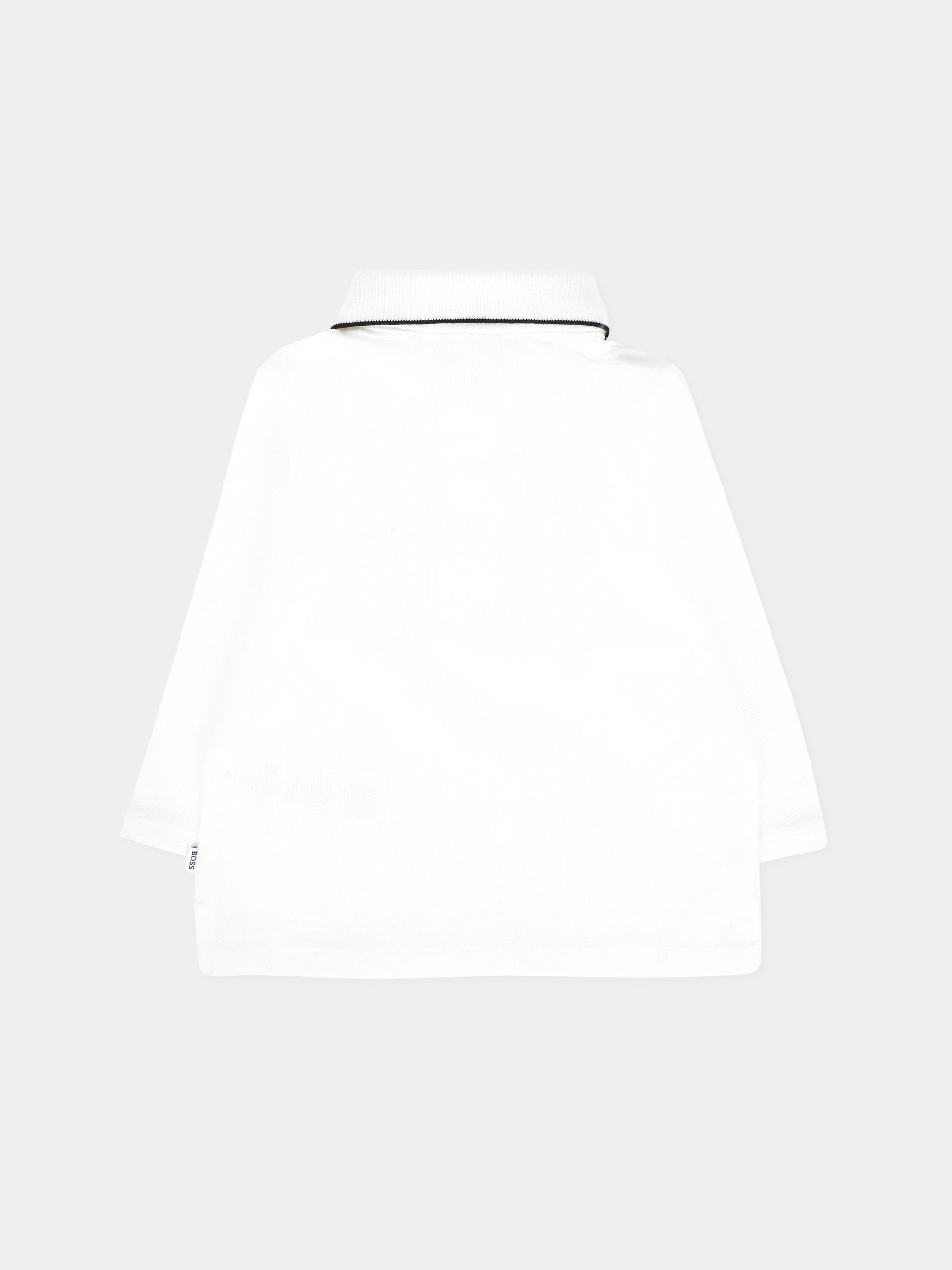 Polo bianca per neonato con logo,Boss,J52449 10P
