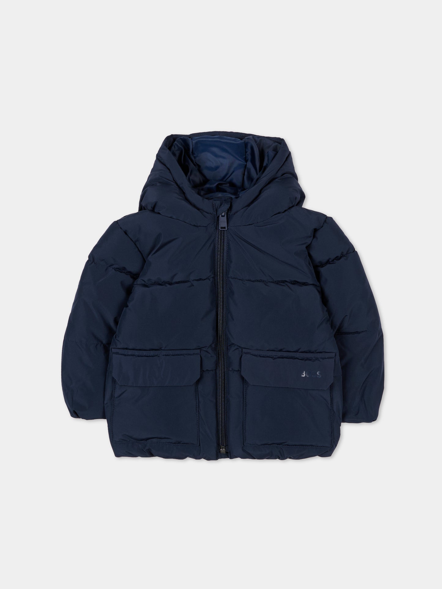 Piumino blu per neonato con logo,Boss,J52476 849
