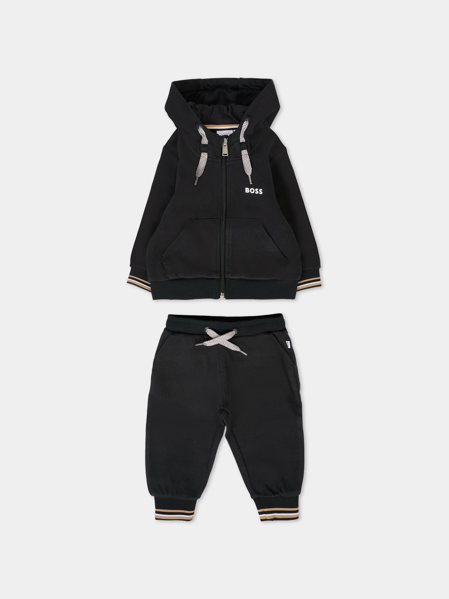 Completo nero per neonato con logo,Boss,J52480 09B