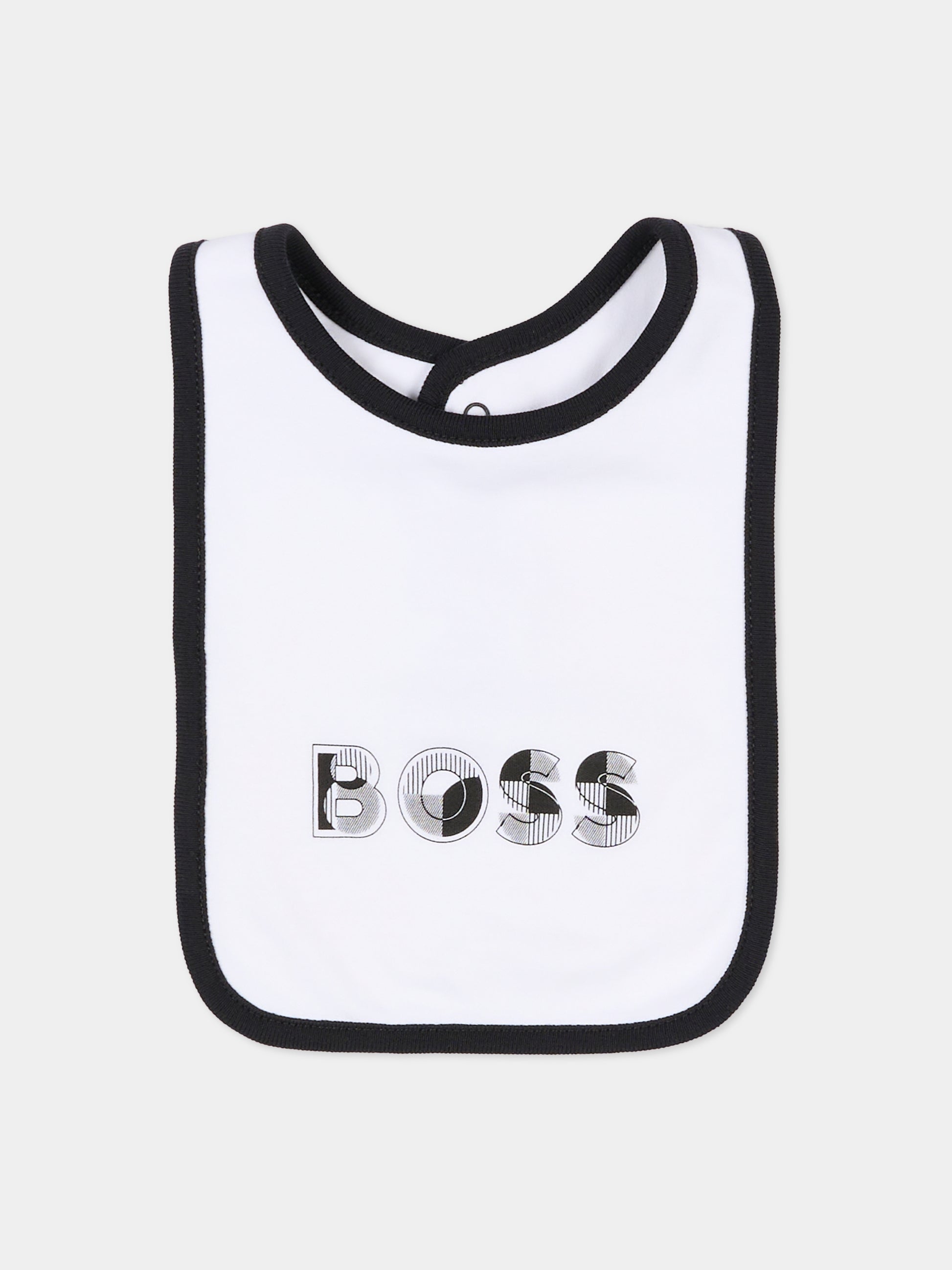 Set body bianco per neonato con logo,Boss,J52490 10P