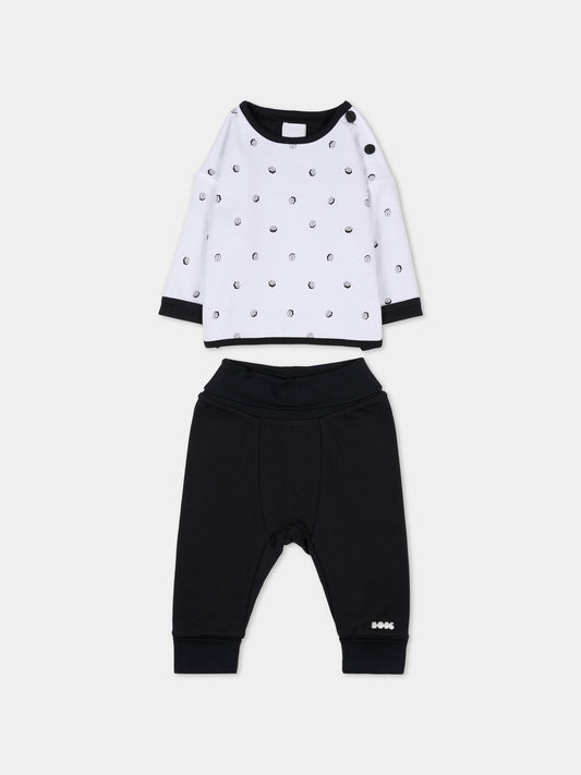 Completo reversibile nero per neonato con logo,Boss,J52491 09B